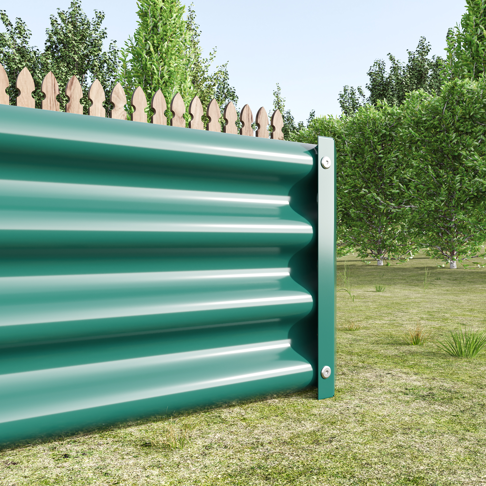2PCS Green 6×3×1ft Metal Raised Rectangle Garden Planter Beds — foto 5