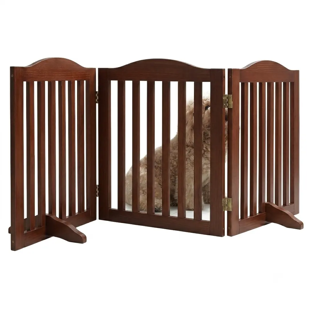 Wooden Freestanding Foldable Pet Gate