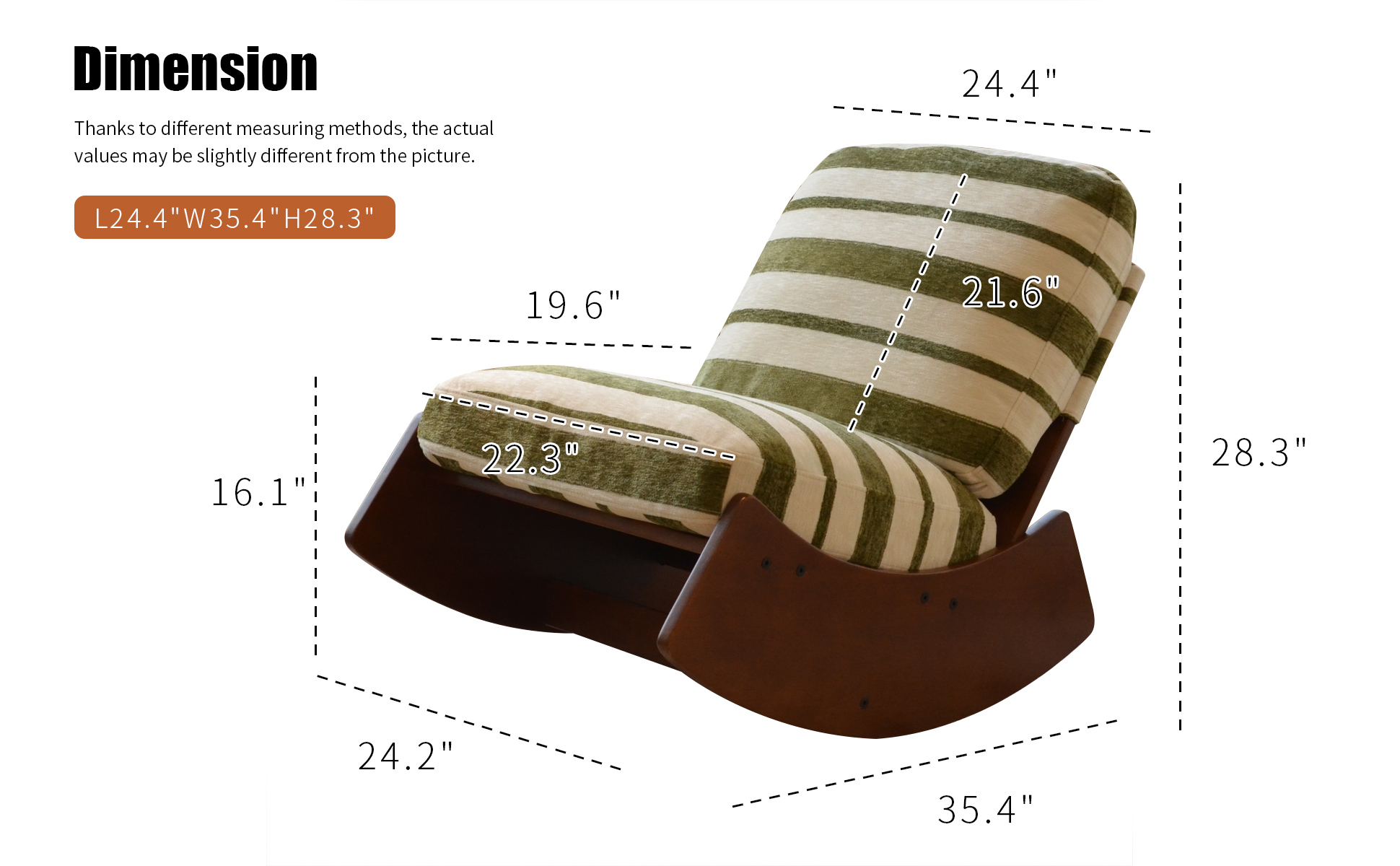 Upholstered Glider Rocking Chair, picture 3 of 5