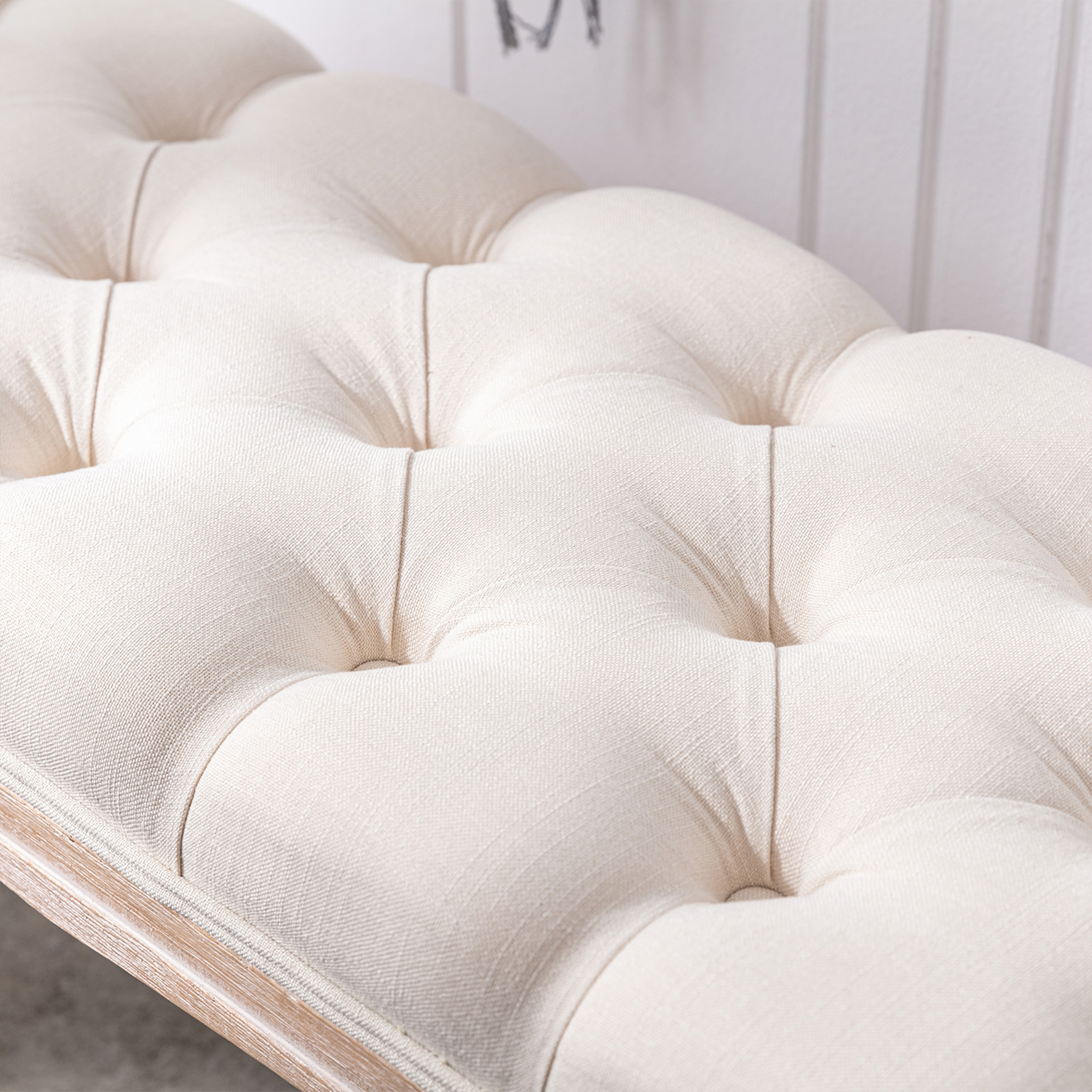 Linen Upholstered Bedroom Bench, picture 3 of 4