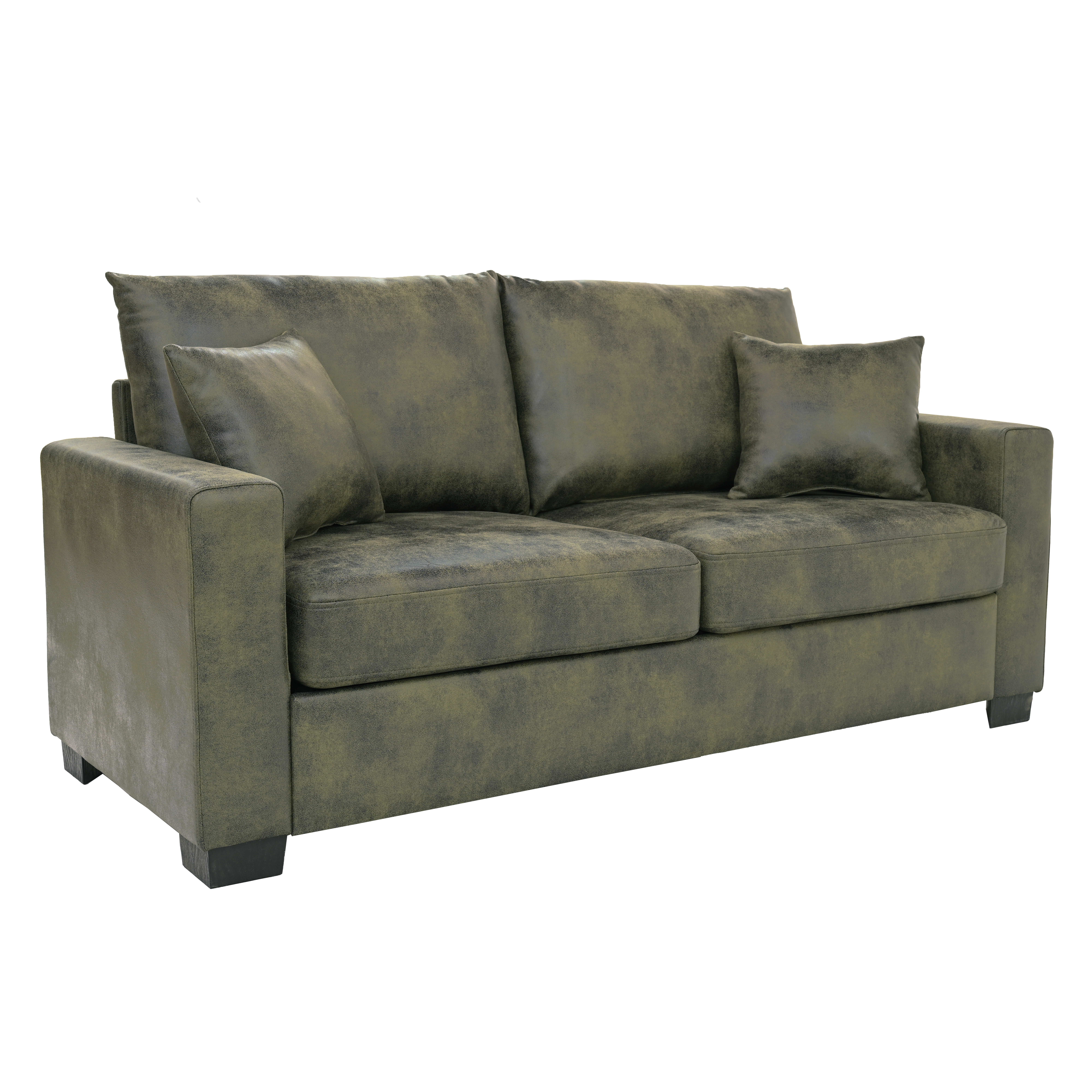 This 69-inch two-seater sofa features a Foil fabric and comes with two throw pillows, offering a comfortable seating experience suitable for any setting. — foto 7