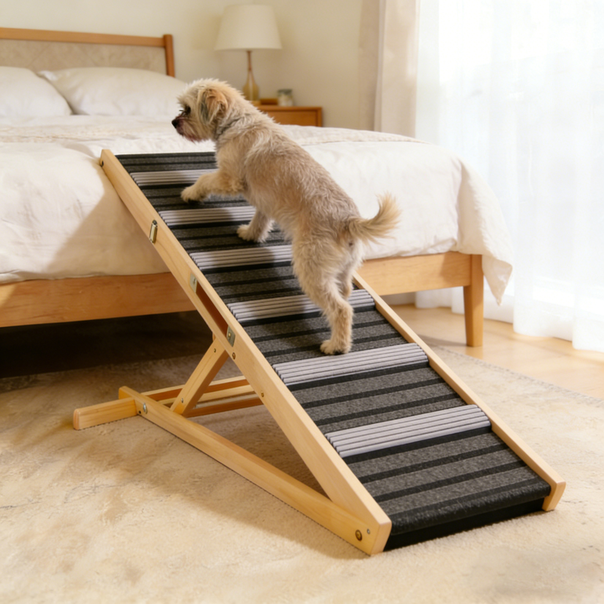 2026 Upgraded Dog Ramp for Couch, Small Dog Ramp for Sofa, 6 Adjustable Height from 14'' to 25", Portable Stable Pet Steps with Non-Slip Pad, Pet Ramps Use for Sofa Couch Stairs — foto 6