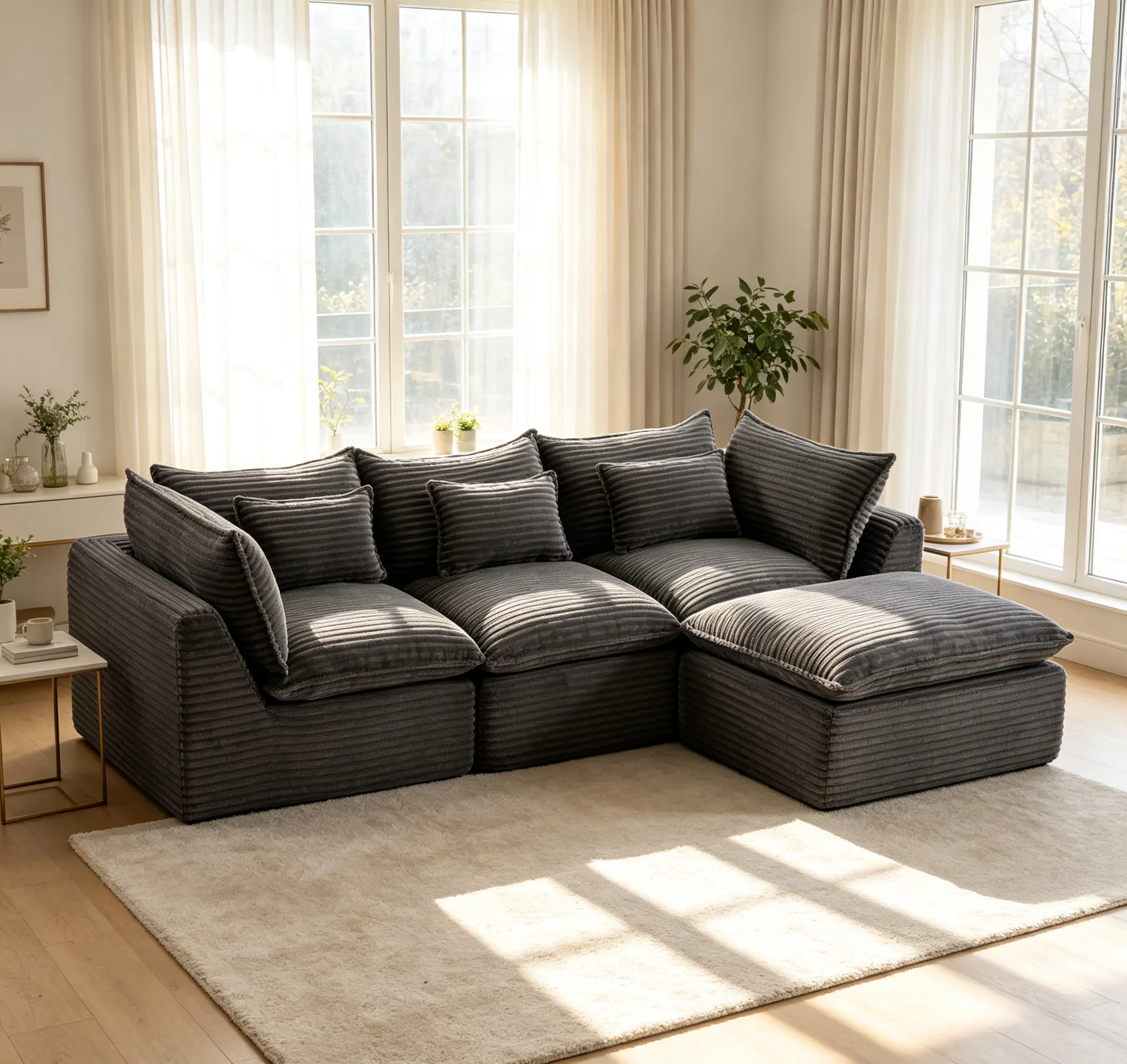 102.3" Width Cloud Couch Oversized Modular Sectional