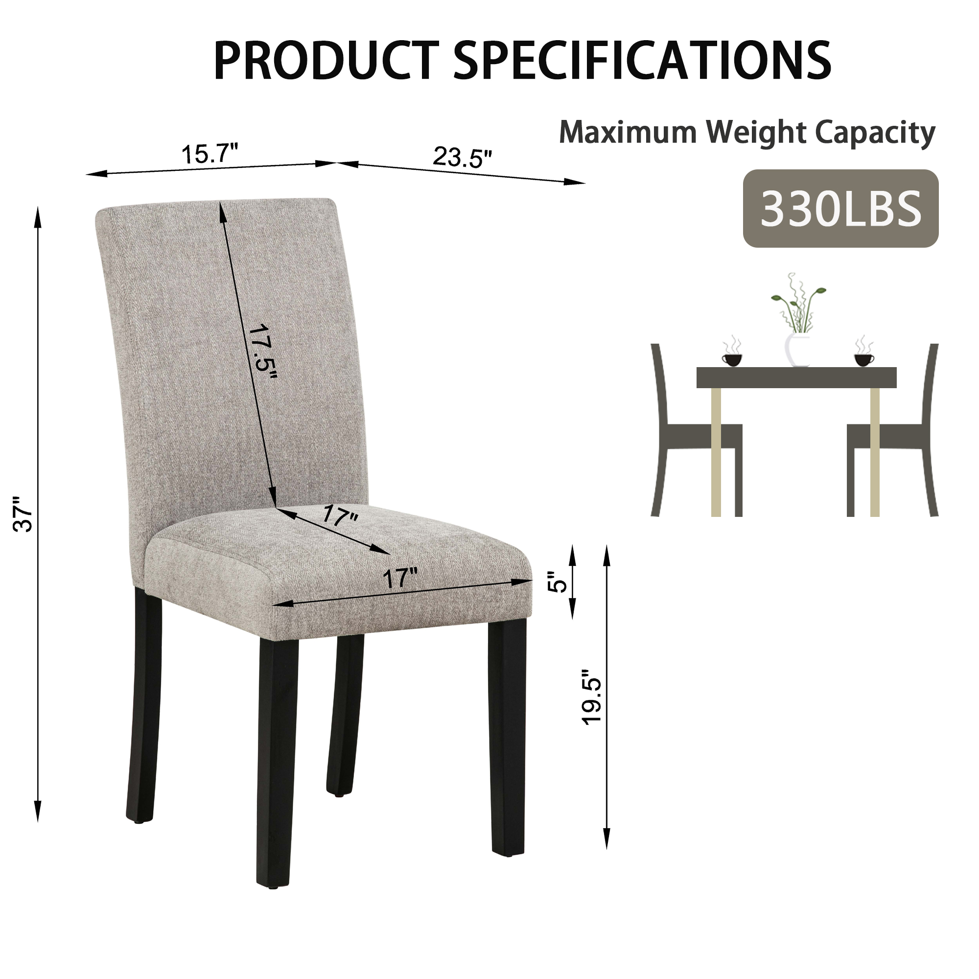 Upholstered Dining Chairs Set of 4, picture 4 of 4