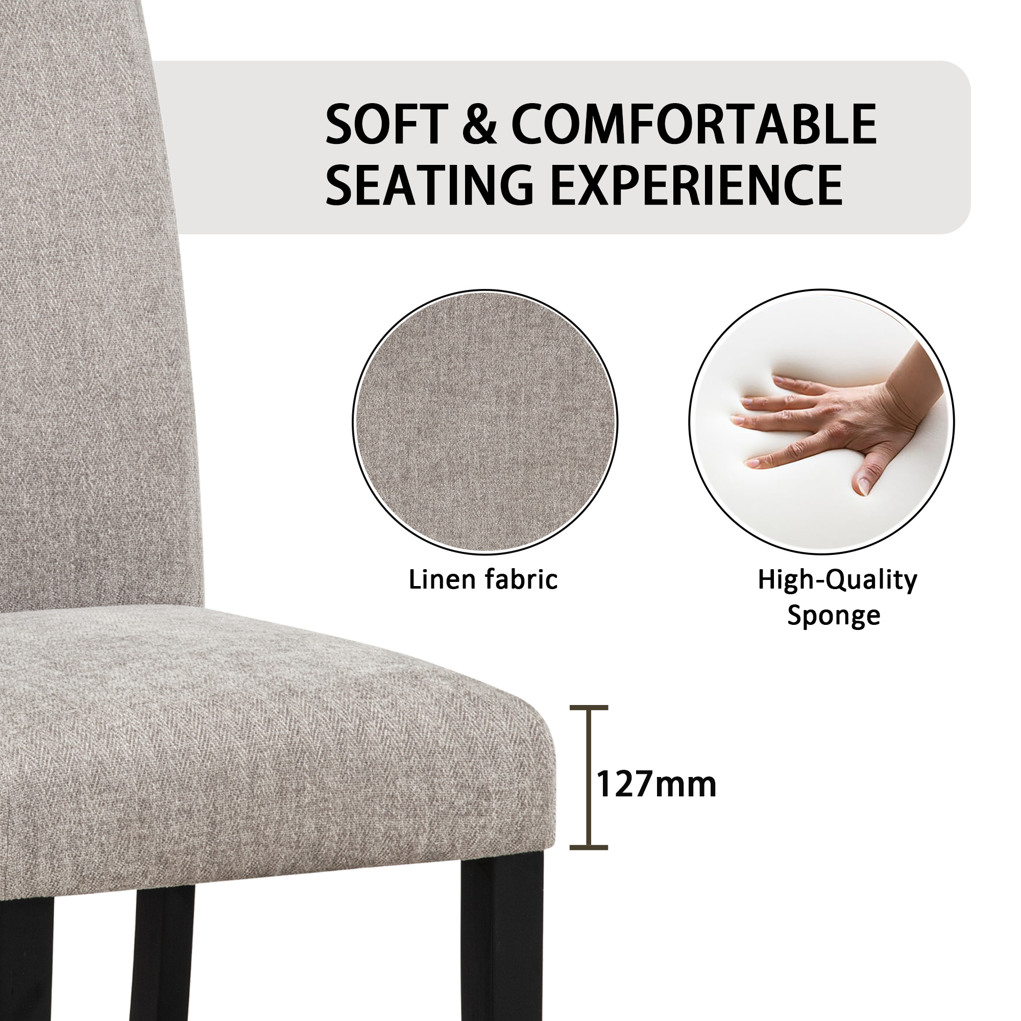 Upholstered Dining Chairs Set of 4, picture 3 of 4