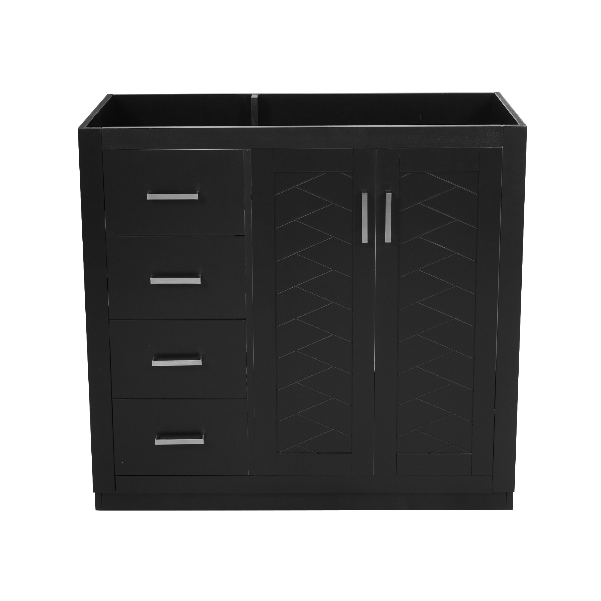 36'' Bathroom Vanity, Solid Wood Frame Bathroom Storage Cabinet, Freestanding Vanity Set with 3 Drawers& Soft Closing Doors