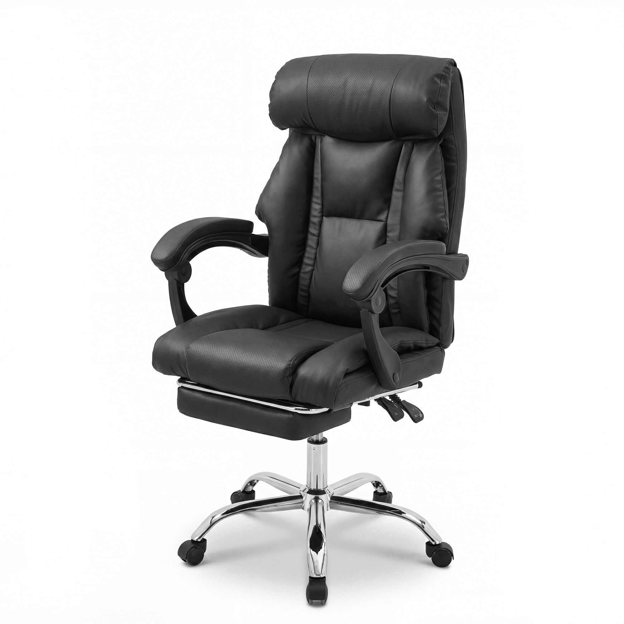 Office Chair Adjustable Height Executive Desk Chair with Foot Rest Comfortable Computer Chair High Back Reclining Gaming Chair Durable Leather Rolling Work Swivel Chairs — foto 4