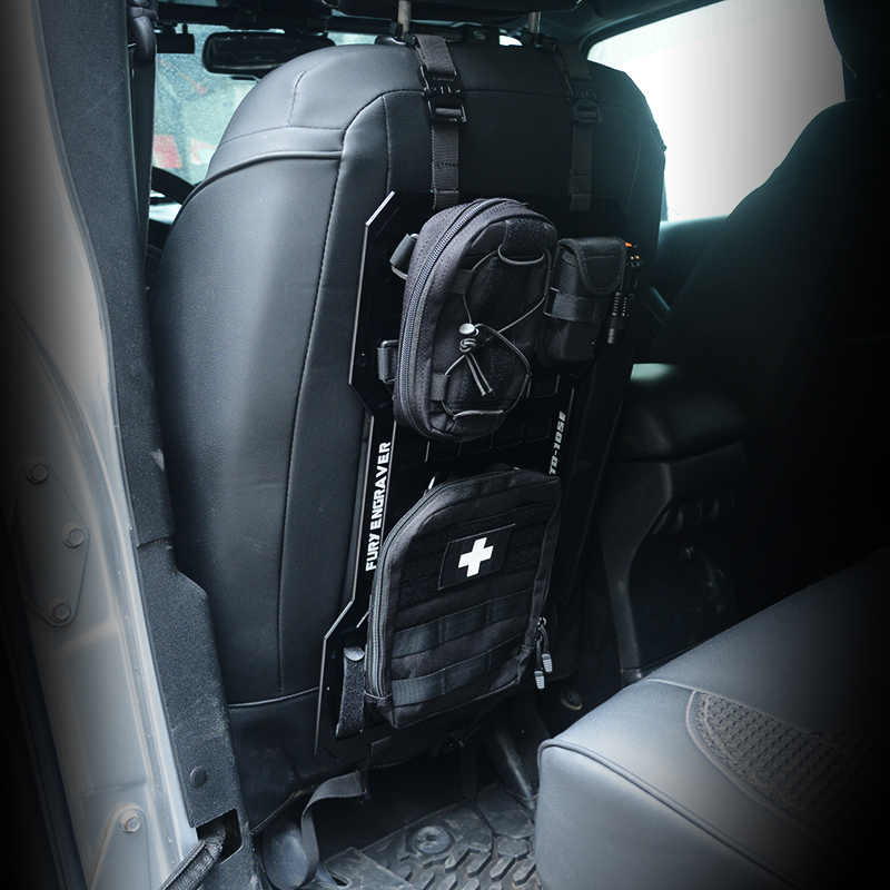 17515 Rigid Molle Panels For Vehicles Truck Mount Rack Panel Tactical Seat Back Organizer with 2 Organizer Storage Bag, 1 Multi-tool Pliers, 1 Flashlight and 5 Fastening Tape — foto 4