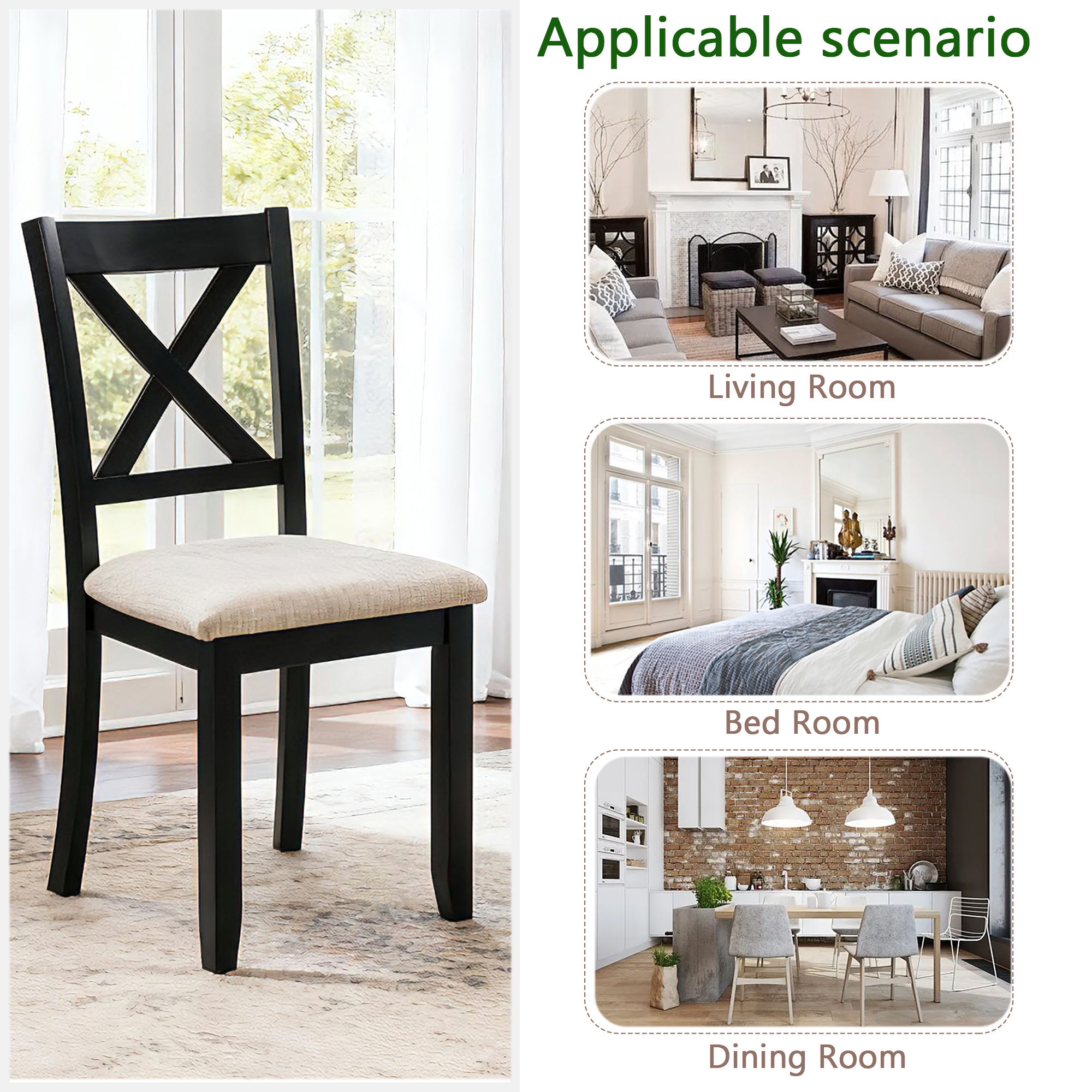 Wooden Dining Chairs Set of 4, picture 4 of 4