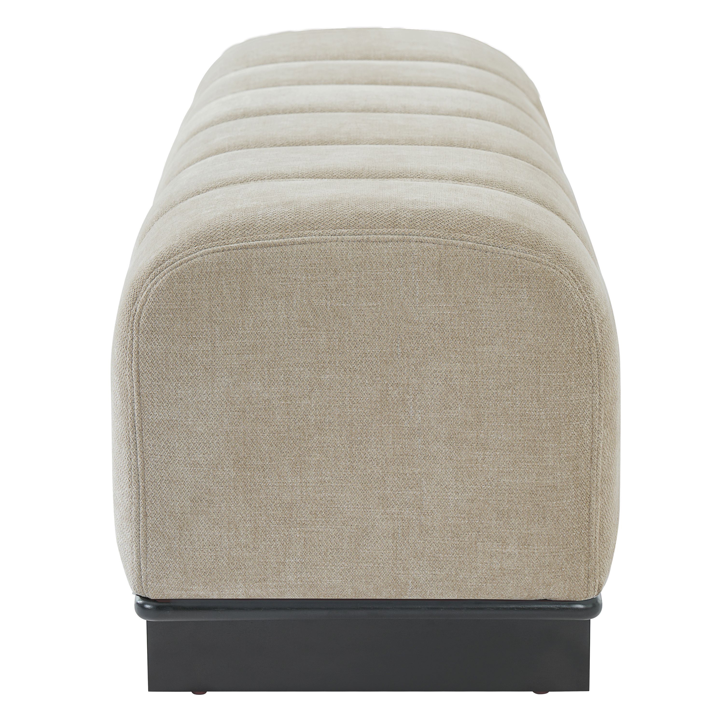 Chenille Upholstered Dining Bench