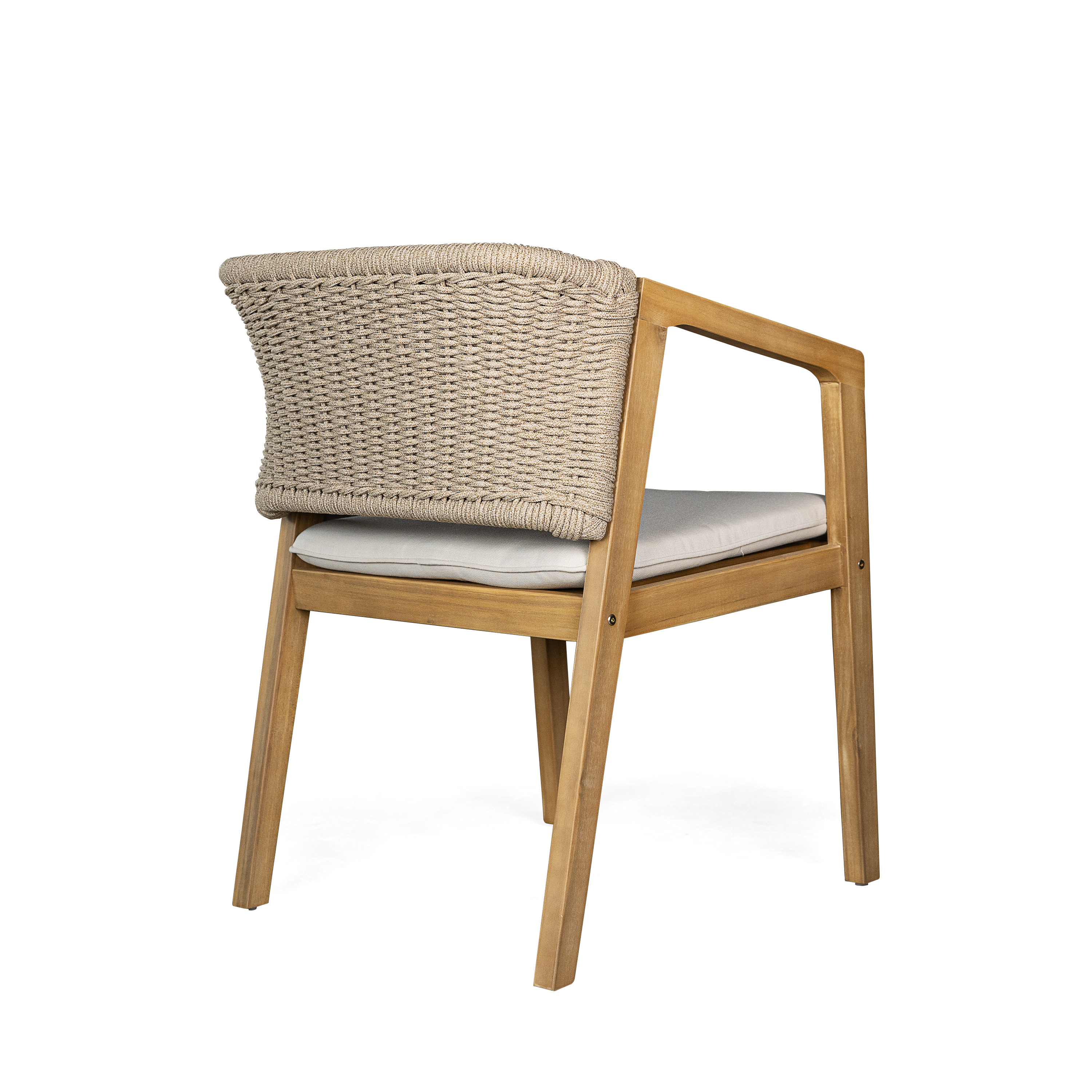 Acacia Wood Patio Dining Chair Set, picture 2 of 5