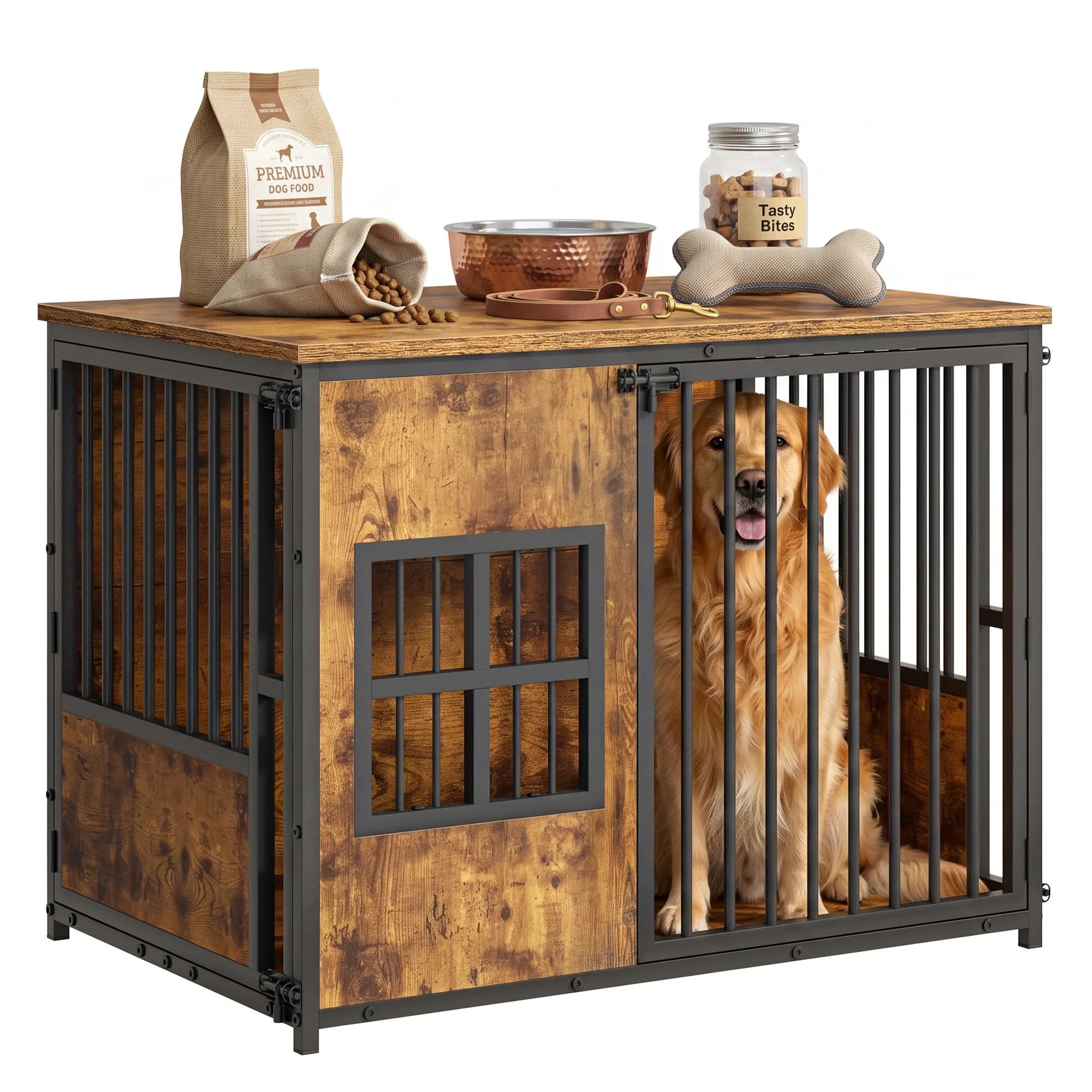 Wooden Dog Crate Furniture, Large Kennel