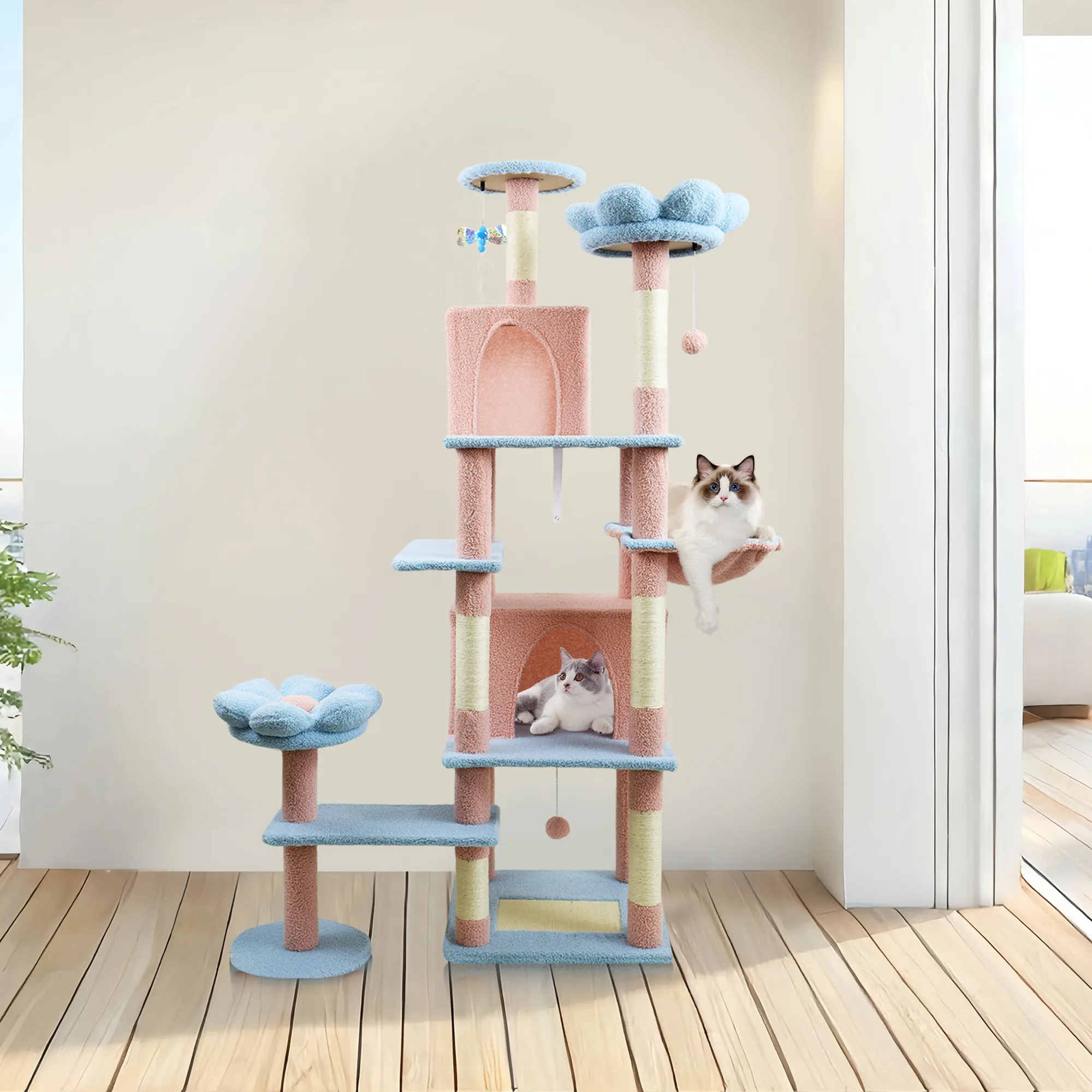 71 inch flower cat tree