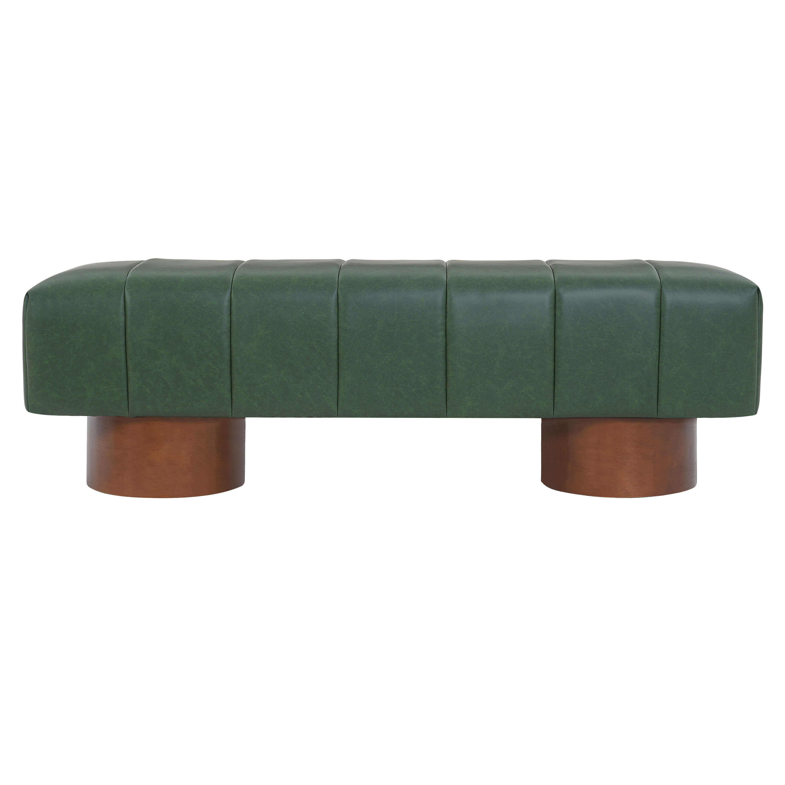 Green PU Upholstered Dining Bench, picture 2 of 5