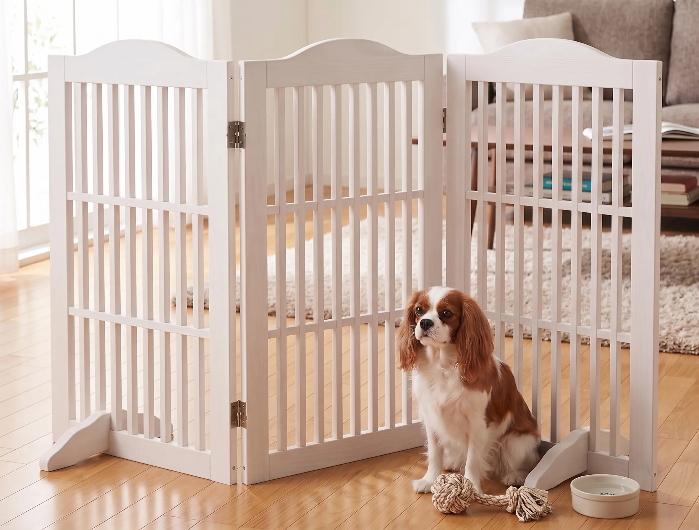 Wooden Freestanding Foldable Pet Gate