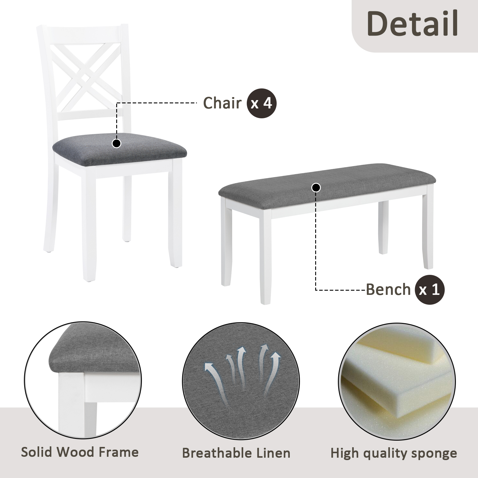 6 Piece Dining Table Set, picture 4 of 4