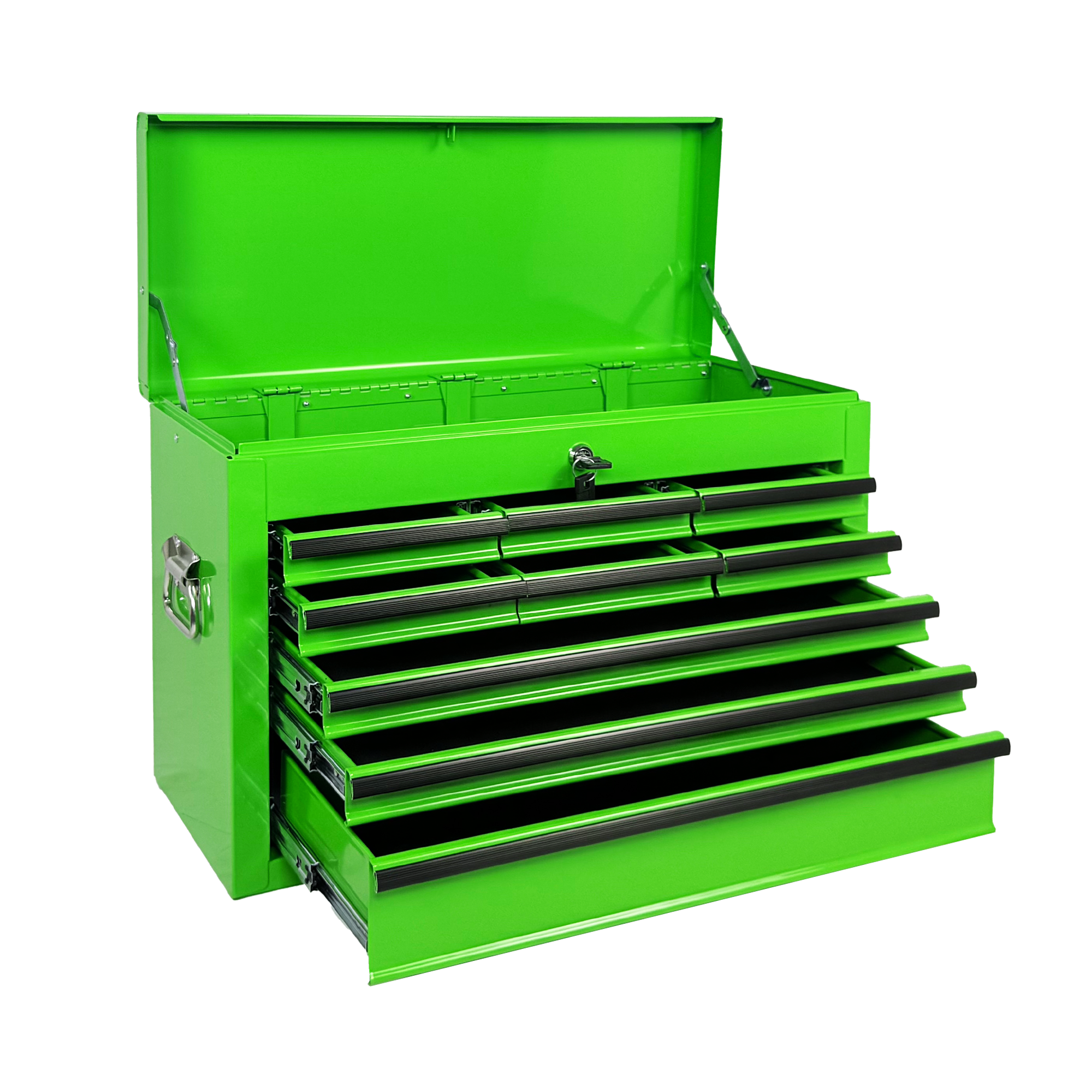 Heavy Duty Metal Tool Box, 24-inch, Portable Metal Tool Box with 9 Drawers, Small Tool Chest with EVA Liners, Ball Bearing Slide Drawers Locking & Powder Coated Finish, Multi-Function Tool Organizer