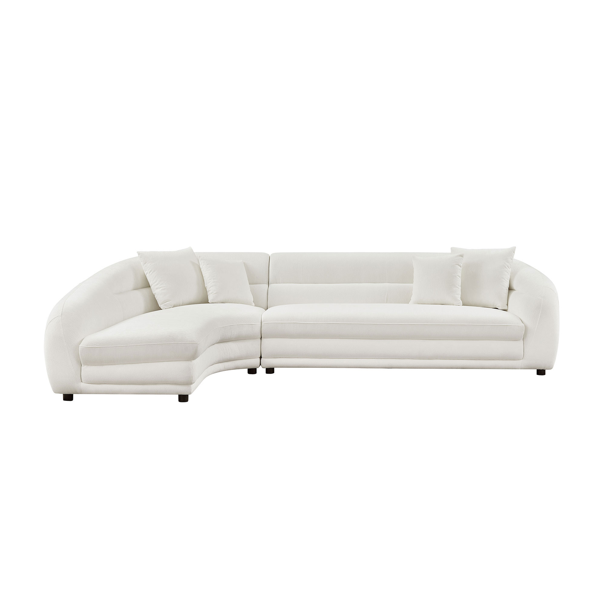 125.2 inch Mordern Curved L-Shaped Modular Sofa with Comfort Pillows,Upholstered Comfy Couch,Sectional Sofa for Living Room,Office — foto 2