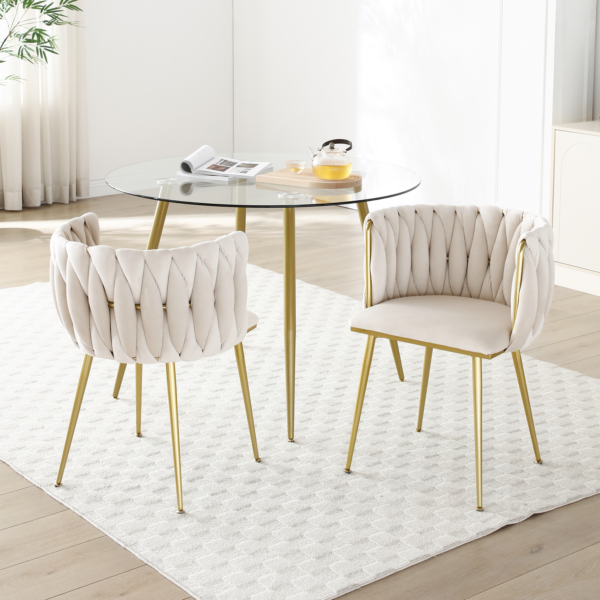 Velvet Upholstered Dining Chairs, picture 3 of 4