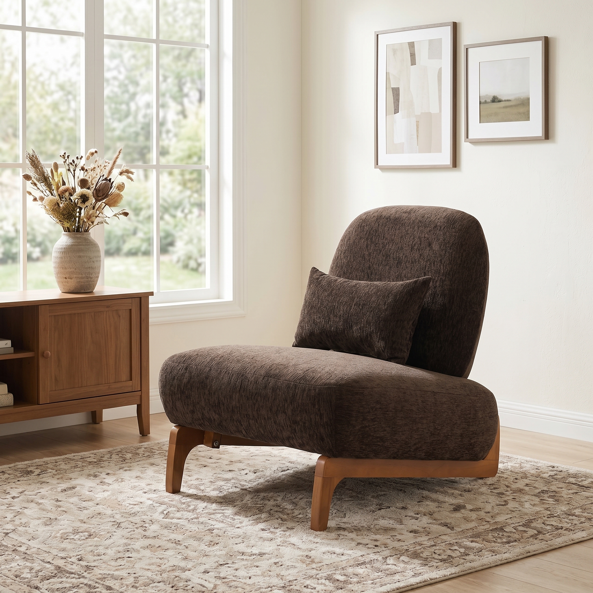Linen Upholstered Slipper Chair, picture 5 of 5