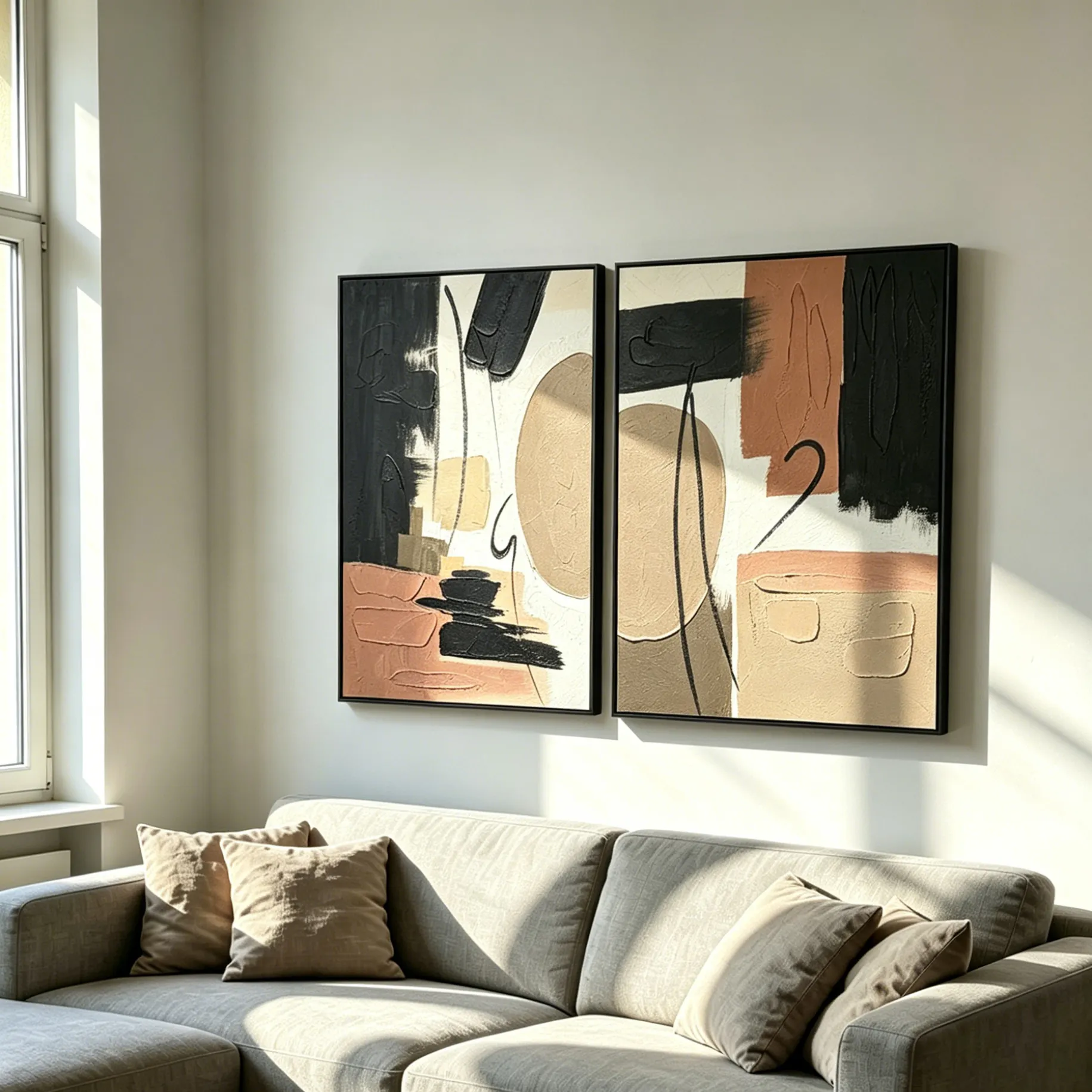 24x36 Set of 2 Framed Abstract Wall