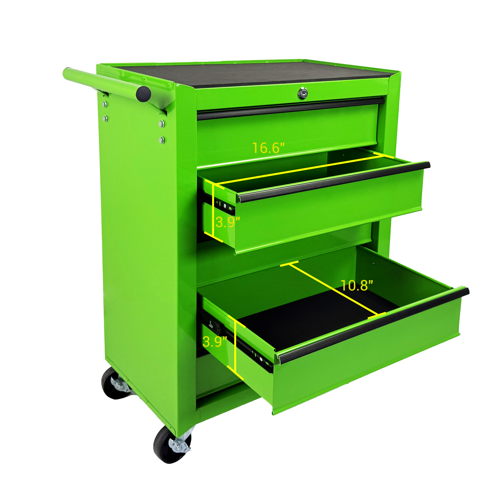 Rolling Metal Tool Chest with 5 Drawers, 20" 5-Drawer Tool Chest Cabinet with Ball Bearing Drawer Slides, Steel Tool Storage Box Organizer -GREEN