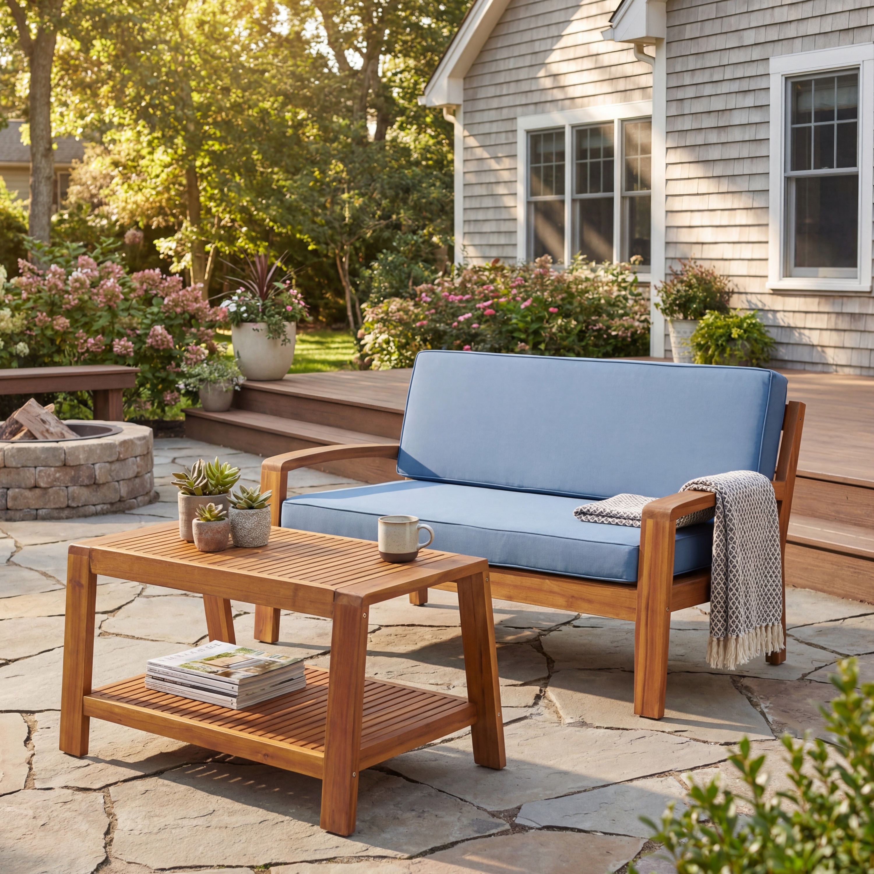Acacia Wood Conversation Set, picture 2 of 5