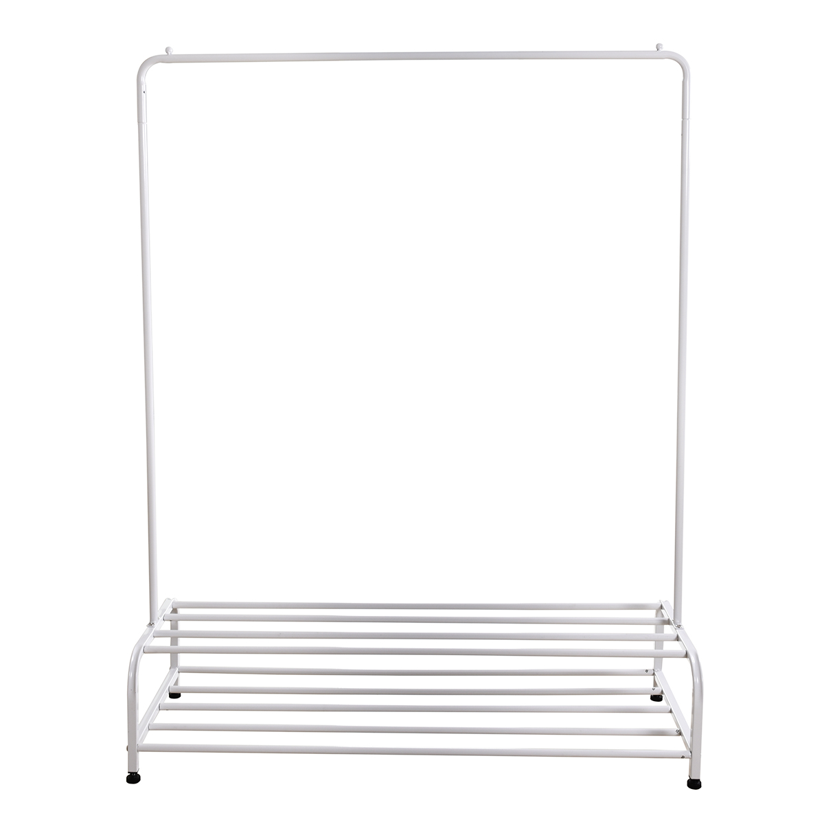 Heavy Duty Garment Rack, Metal Clothes Rack with Bottom Shelf, Standing Coat Rack for Bedroom, Laundry Room, Small Spaces, 47.2"L x 17.7"W, White — foto 3