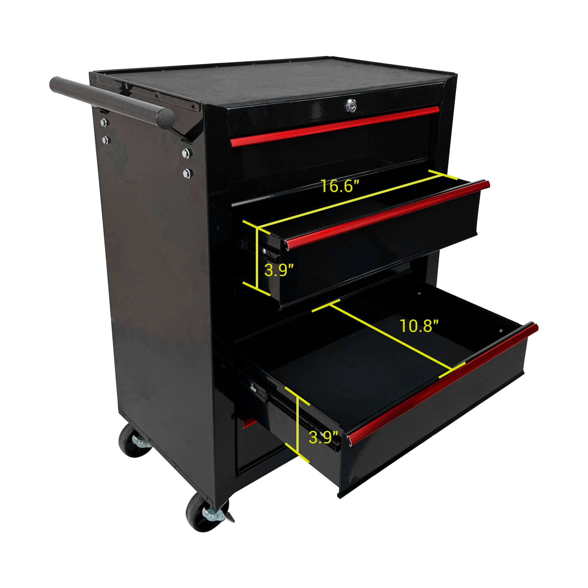 Rolling Metal Tool Chest with 5 Drawers, 20" 5-Drawer Tool Chest Cabinet with Ball Bearing Drawer Slides, Steel Tool Storage Box Organizer -BLACK — foto 9