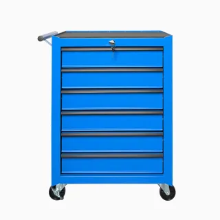 Rolling Metal Tool Chest with 6 Drawers, 20" 6-Drawer Tool Chest Cabinet with Ball Bearing Drawer Slides, Steel Tool Storage Box Organizer  -BLUE
