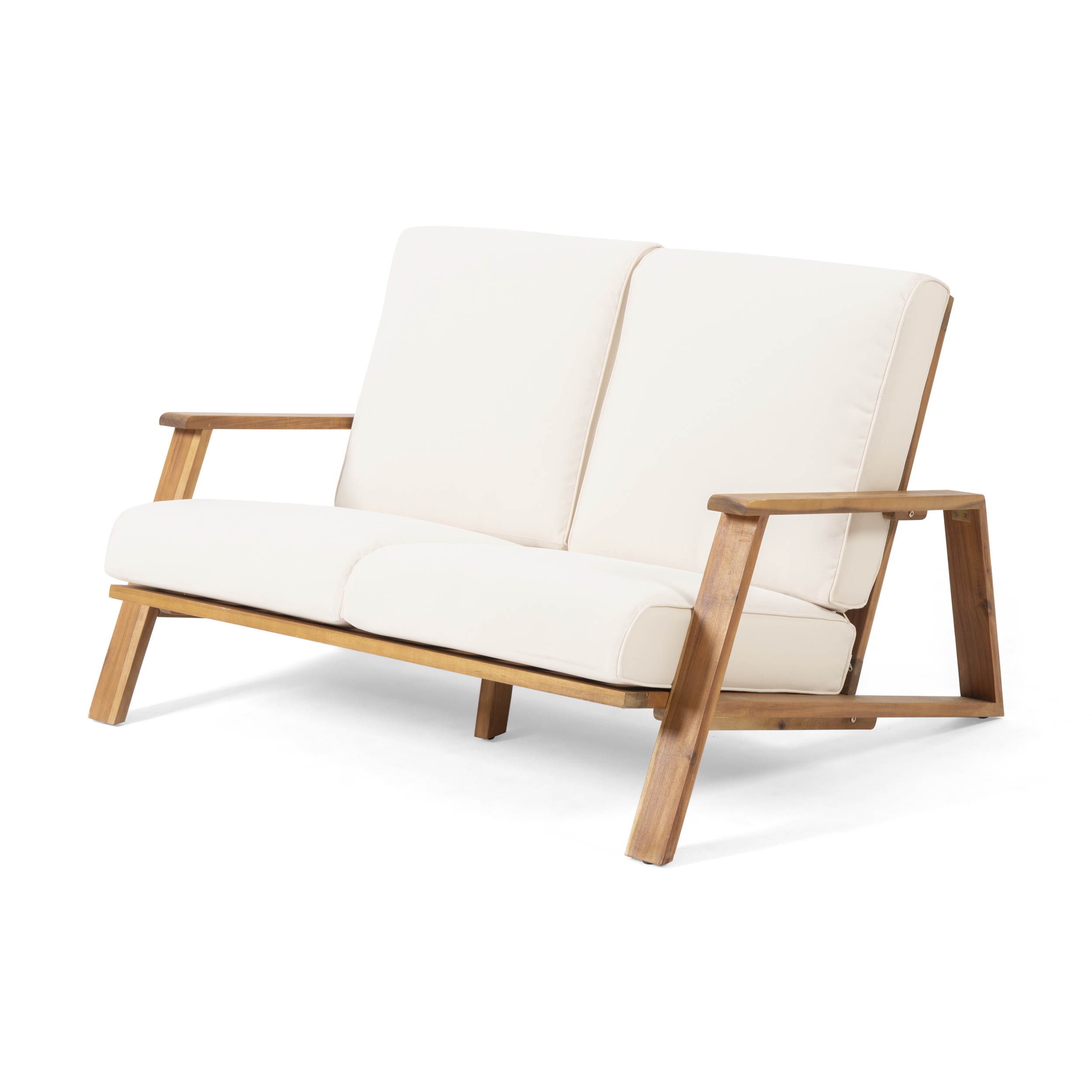 Acacia Wood Loveseat and Coffee Table