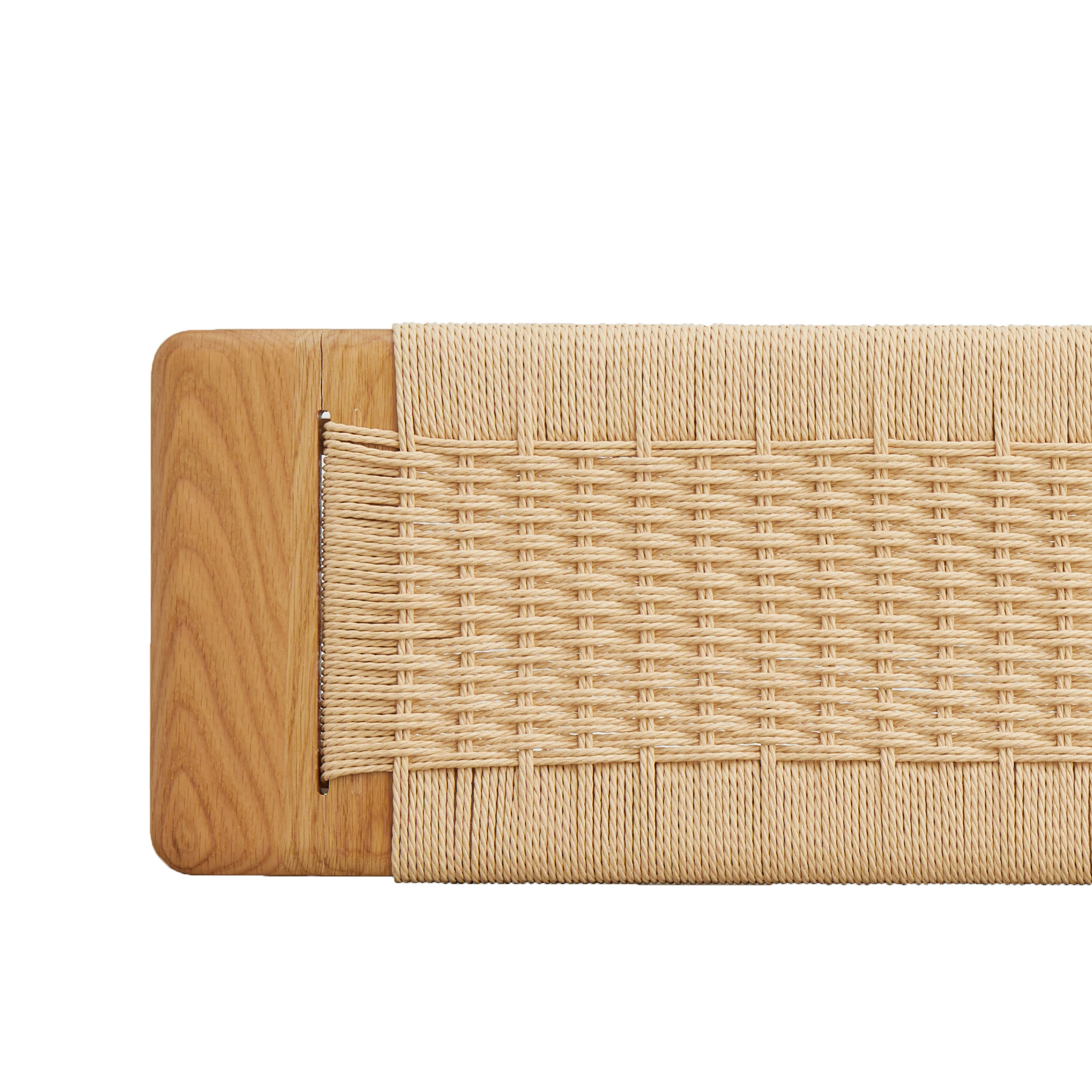Oak Woven Seat Bench, picture 2 of 5