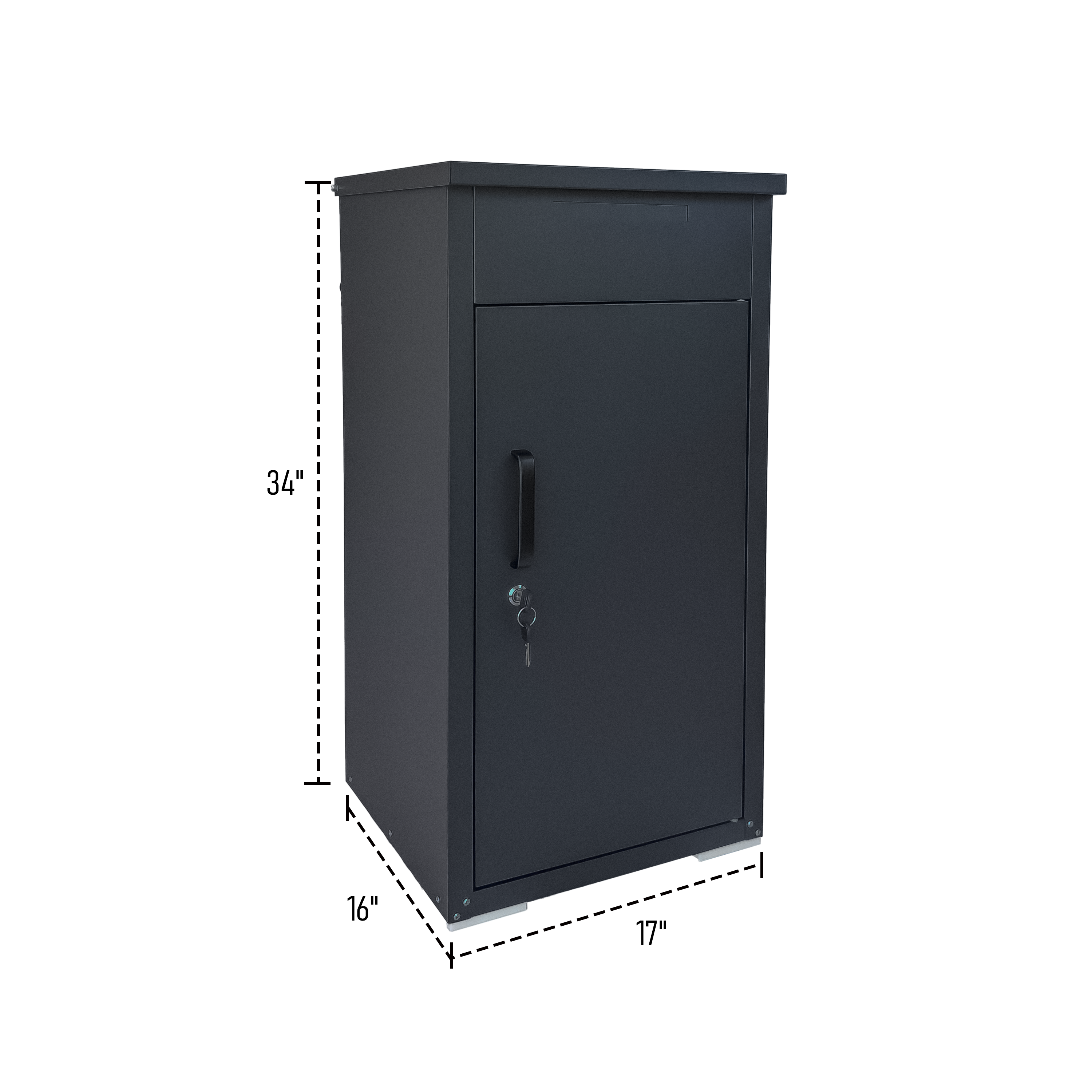 Package Delivery Box for Outside,  Cold-Rolled Steel Delivery Box for Packages & Mails, Anti-Theft Lockable Large Mailbox for Porch, House, Curbside, Black — foto 4