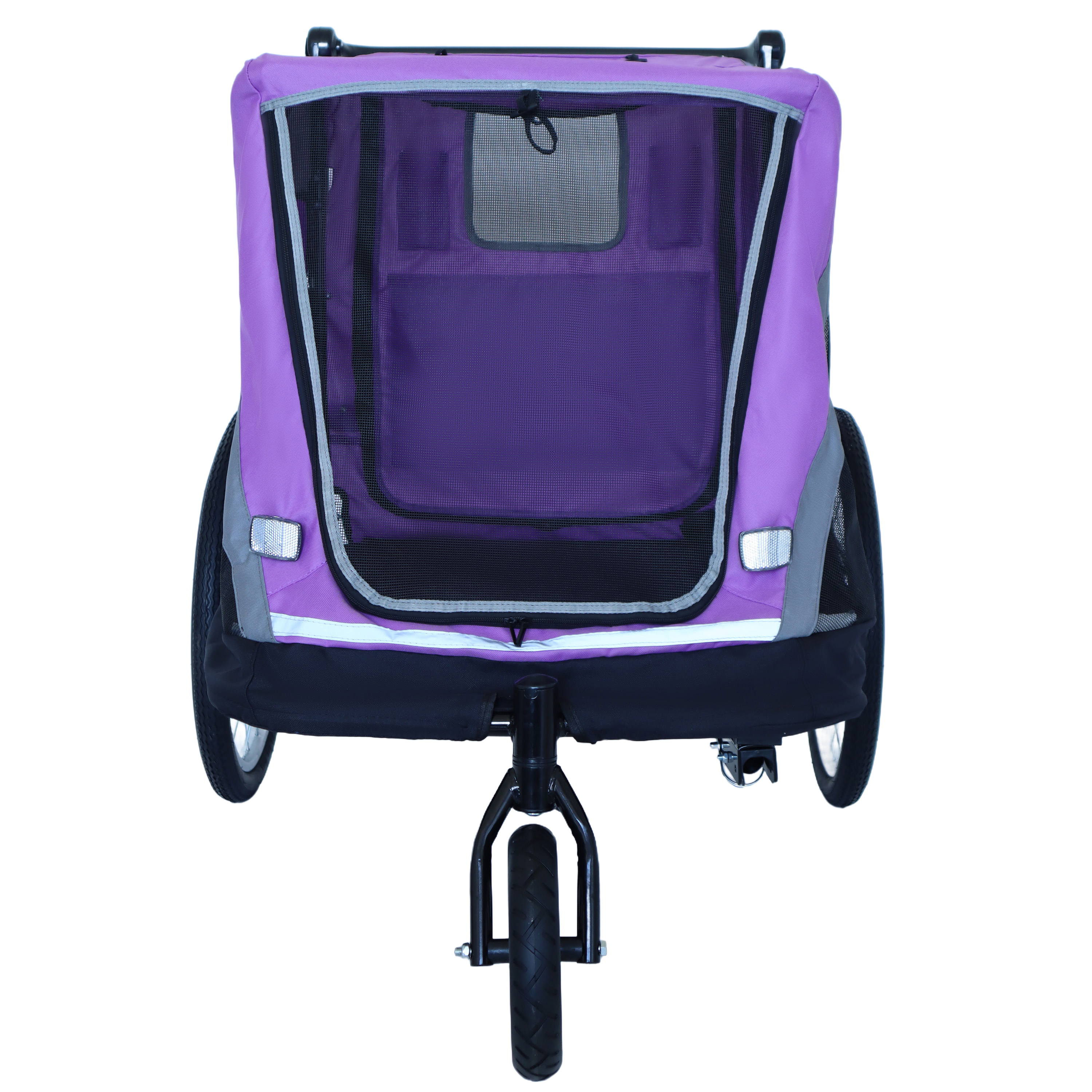2-in-1 Bike Trailer & Push Cart for Pets - Detachable Bike Hitch & Push Handle Included - Quick Release Wheel, Internal Leash, Dual Cup Pockets and Underneath Storage Bag,  Holds Pets Up to 100 lbs — foto 4