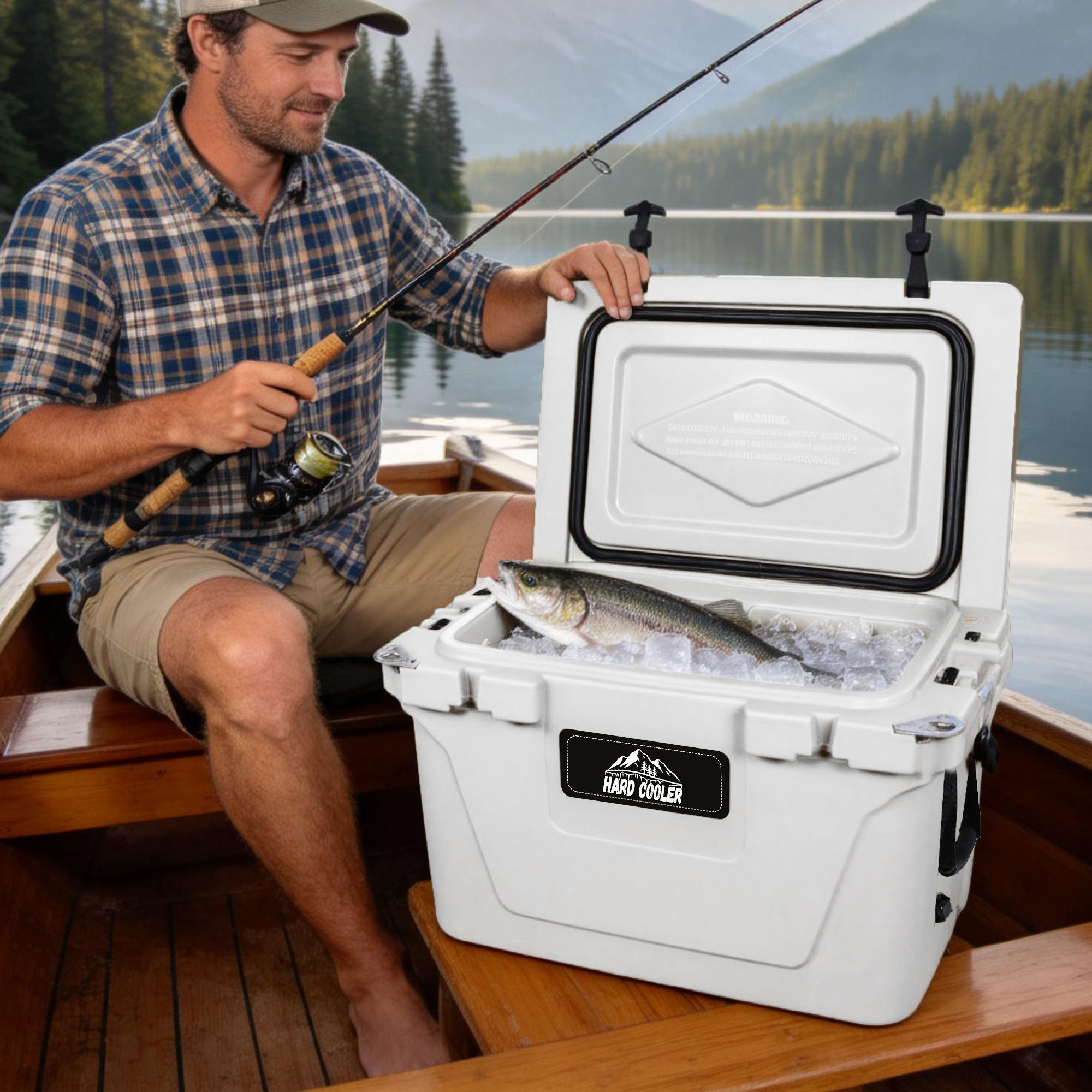 50 Quart White Cooler, Ultra-Light Insulated Ice Chest – Heavy-Duty Hard Shell Cooler with 6-Day Ice Retention for Camping, Tailgating, Job Site & Outdoor Adventures — foto 6