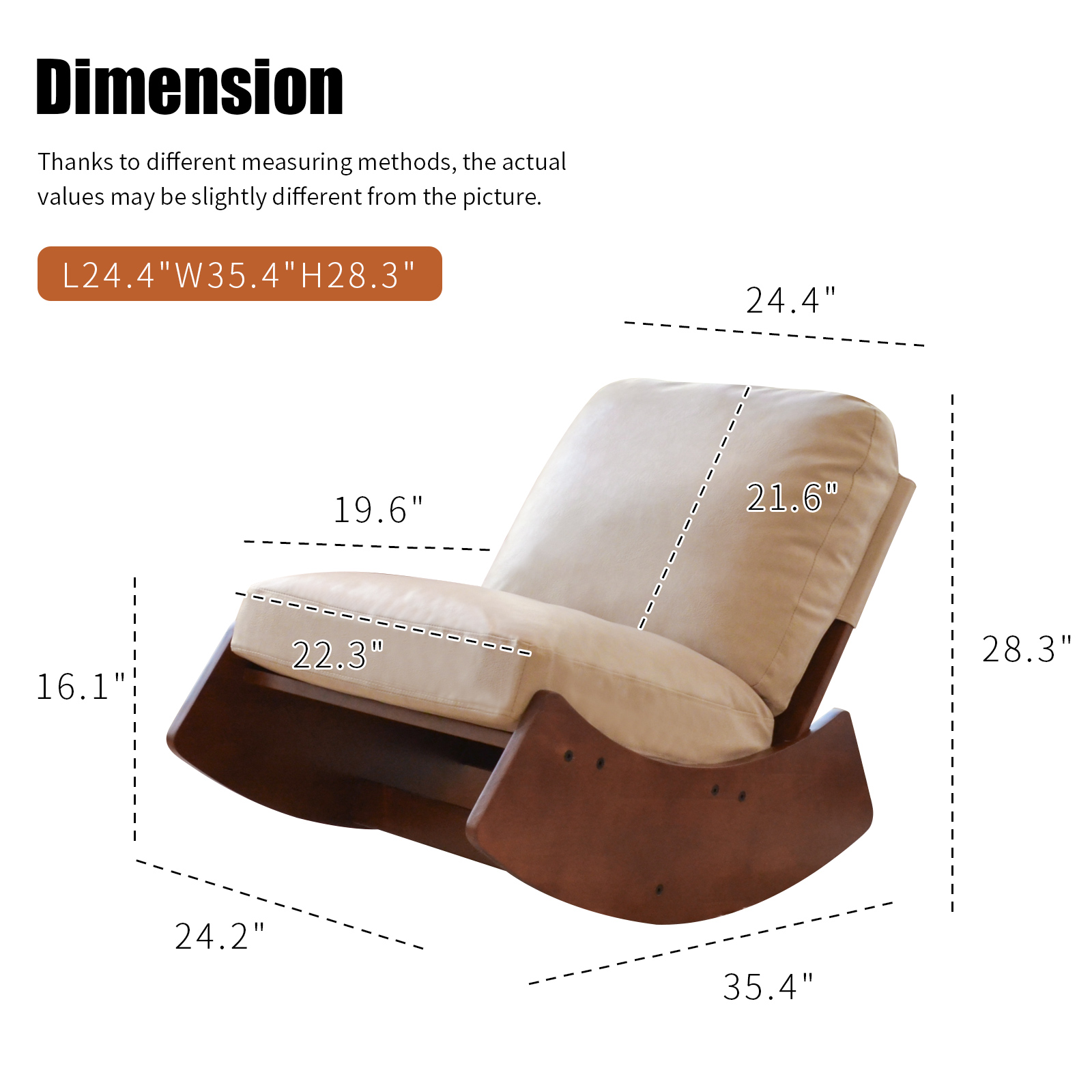 Faux Leather Glider Rocking Chair, picture 4 of 5