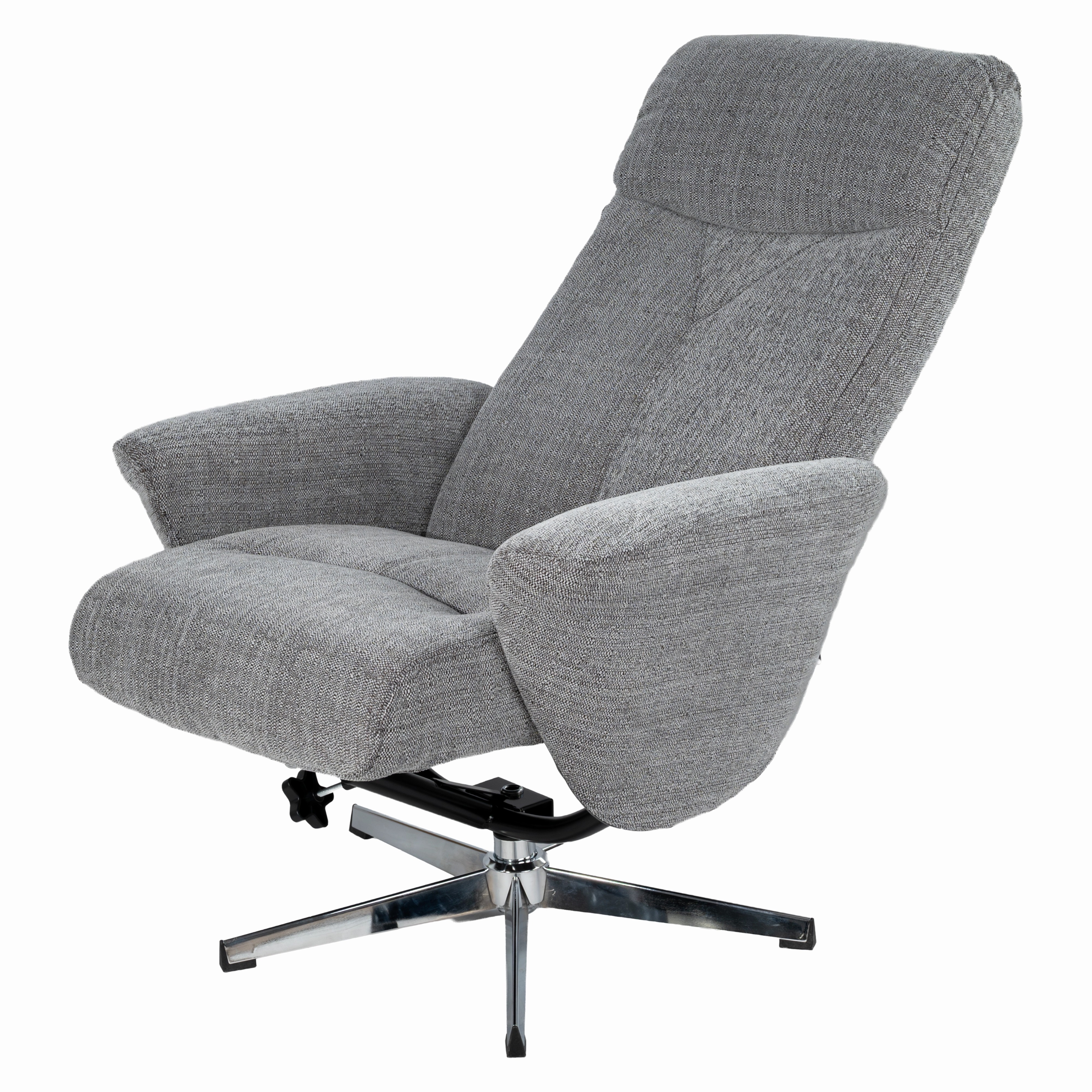 Chenille Swivel Recliner with Ottoman