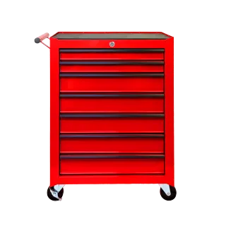 Rolling Metal Tool Chest with 7 Drawers, 20" 7-Drawer Tool Chest Cabinet with Ball Bearing Drawer Slides, Steel Tool Storage Box Organizer  -RED