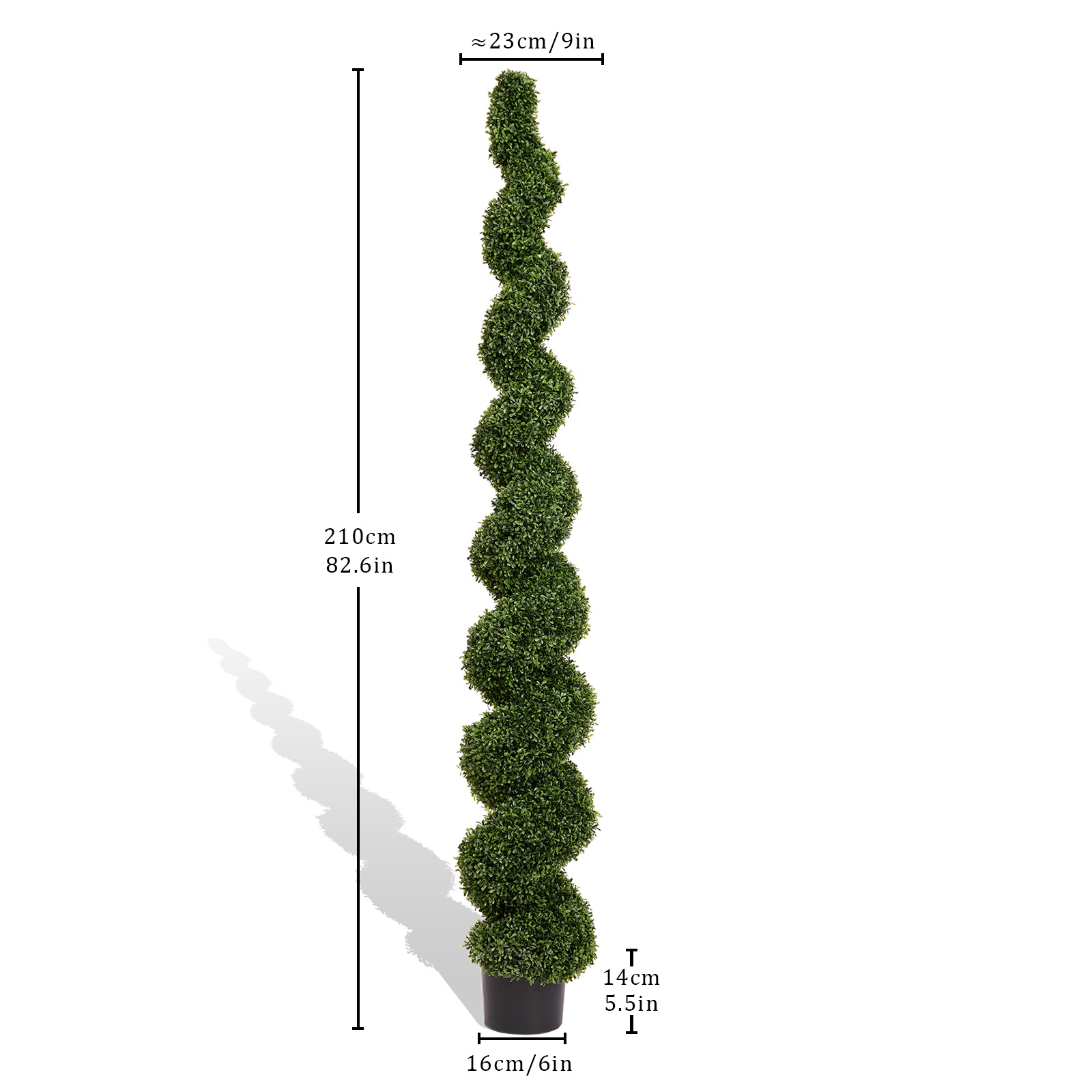 7FT Spiral Topiary Trees Artificial Outdoor Faux Boxwood Plants Large Twisted Green Potted Trees for Garden Front Porch Patio Planter Decoration, 1pc/set — foto 8