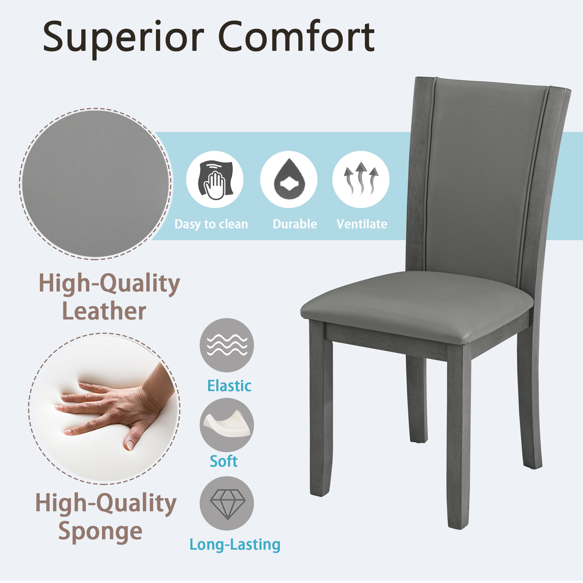 Upholstered Wooden Dining Chairs, picture 3 of 4