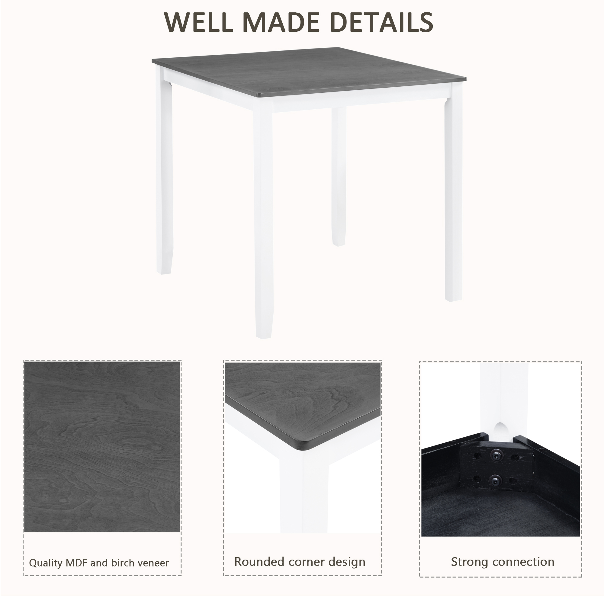 5-Piece Counter Height Dining Table Set, picture 3 of 5