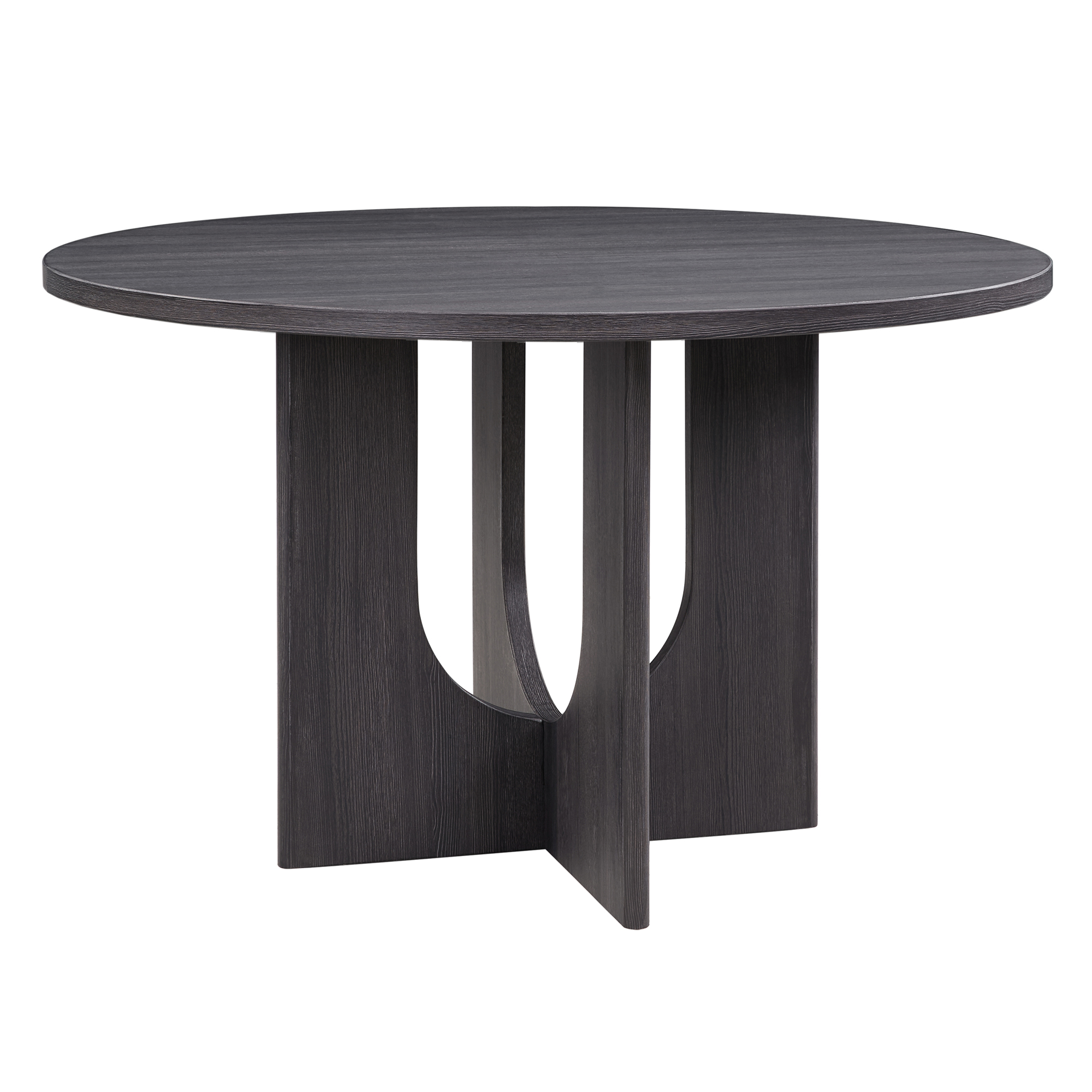 47.3" Round Dining Set with 4  Upholstered Dining Chairs, Modern Round Dining Table Set for 4, 5-Piece Round Dining Table Set for Living Room, Kitchen, Antique Black & Beige — foto 2