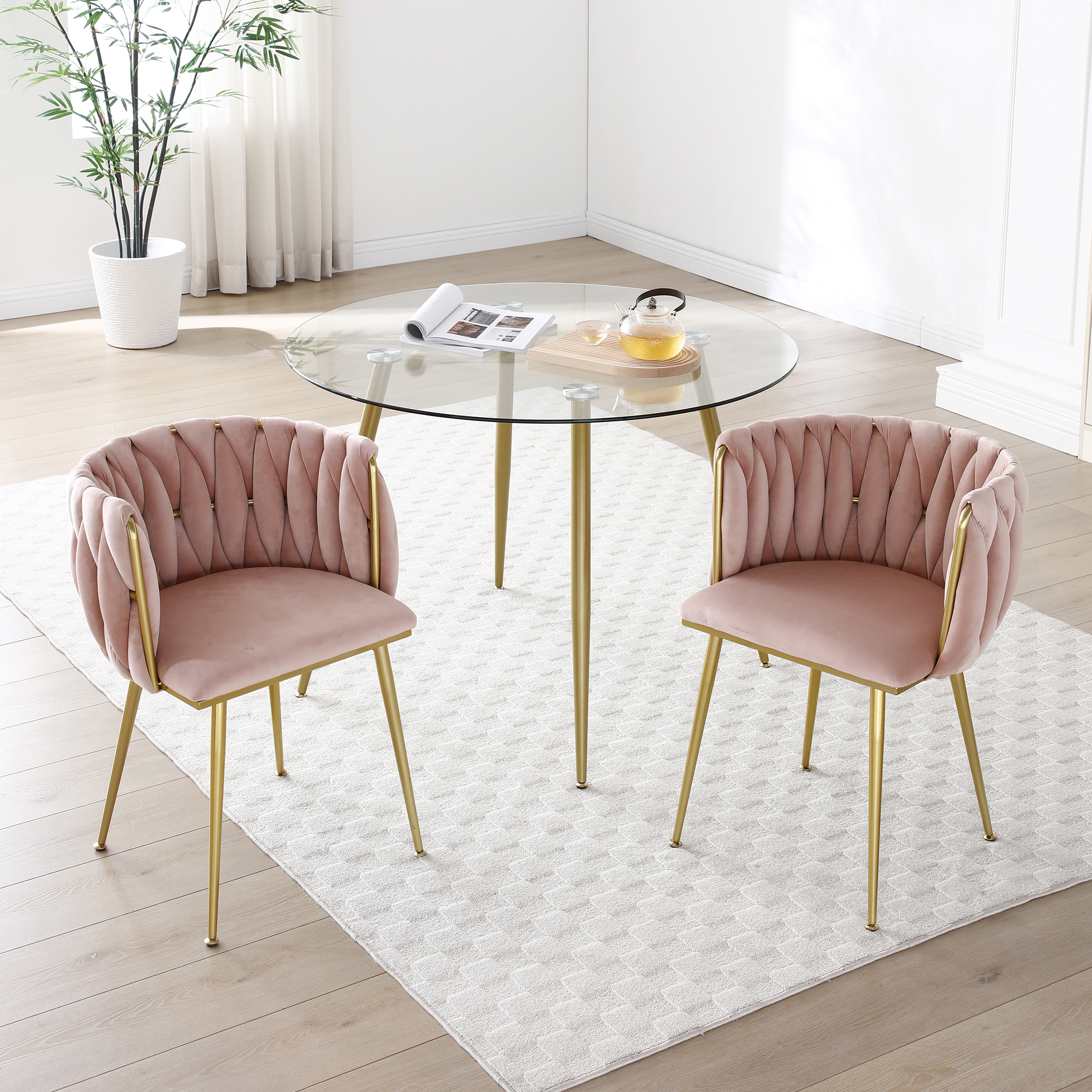 Velvet Upholstered Dining Chairs, picture 2 of 4