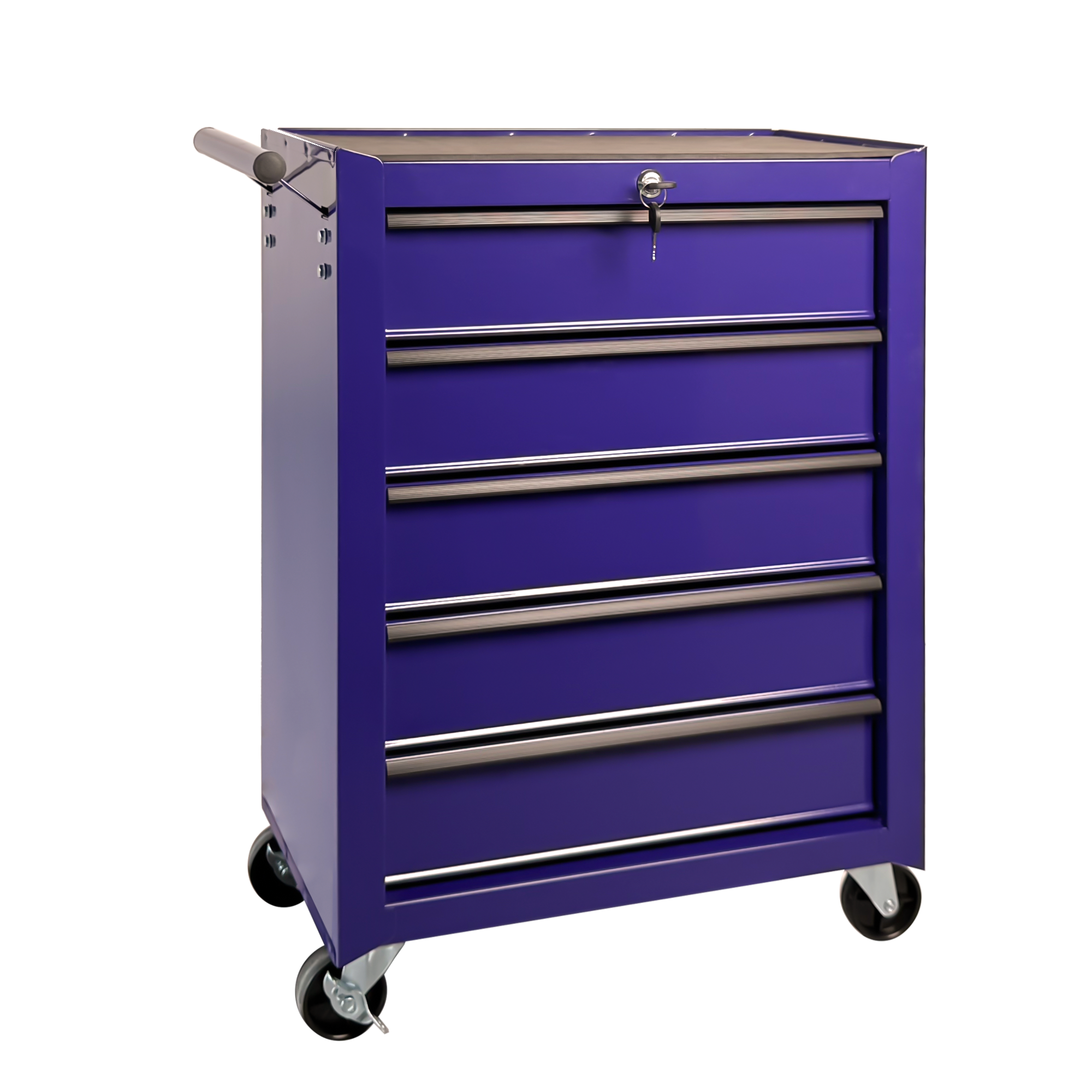 Rolling Metal Tool Chest with 5 Drawers, 20" 5-Drawer Tool Chest Cabinet with Ball Bearing Drawer Slides, Steel Tool Storage Box Organizer -PURPLE — foto 5