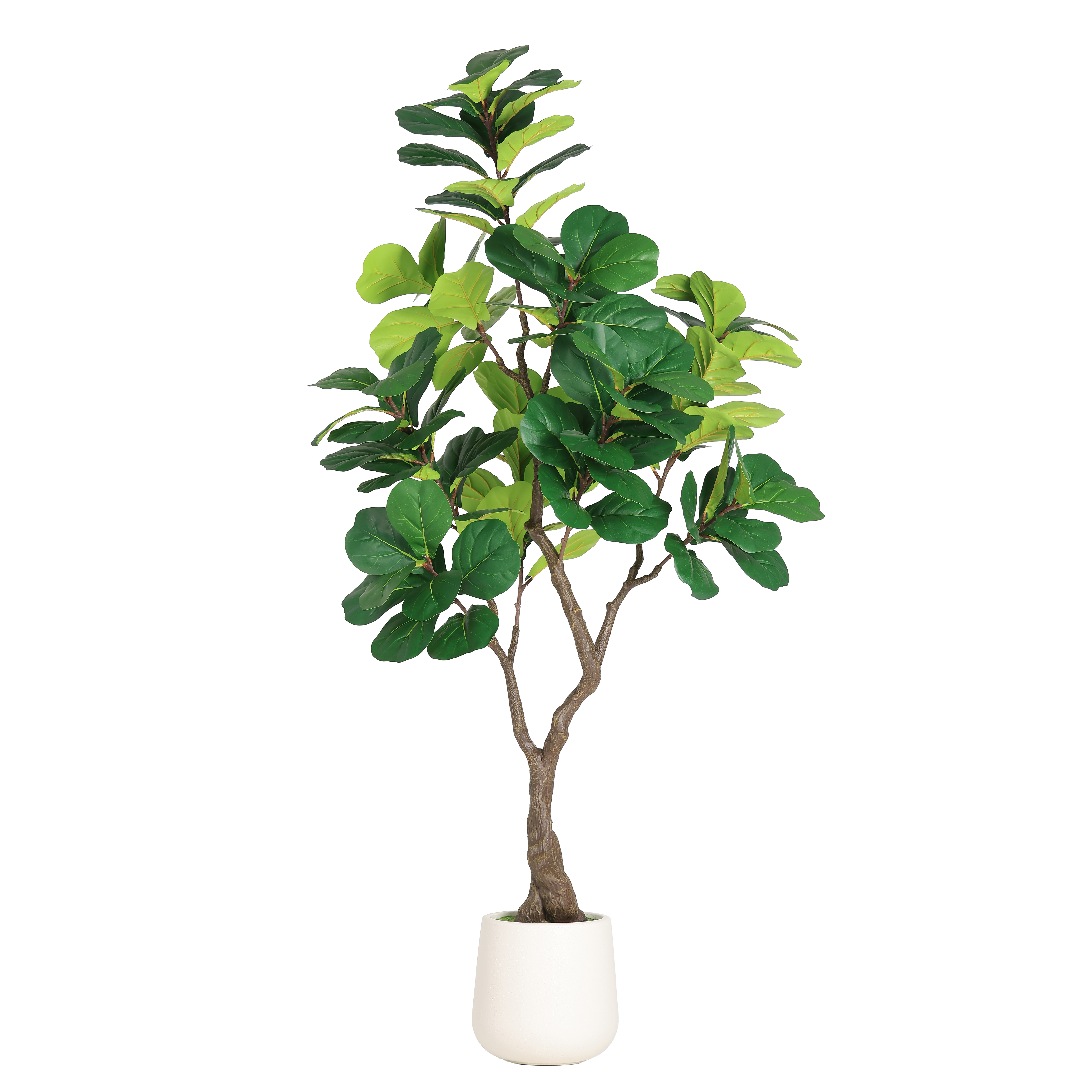6FT Artificial Fiddle Leaf Fig Tree With Decorative White Pot, Faux Indoor Plant for Home Office Living Room Corner Decoration, 1pc/set — foto 5