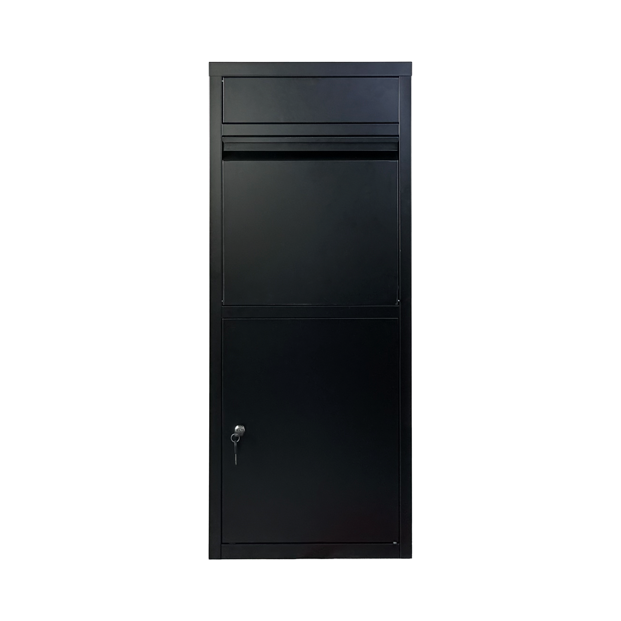 Package Delivery Box for Outside,  Cold-Rolled Steel Delivery Box for Packages & Mails, Anti-Theft Lockable Large Mailbox for Porch, House, Curbside, Black