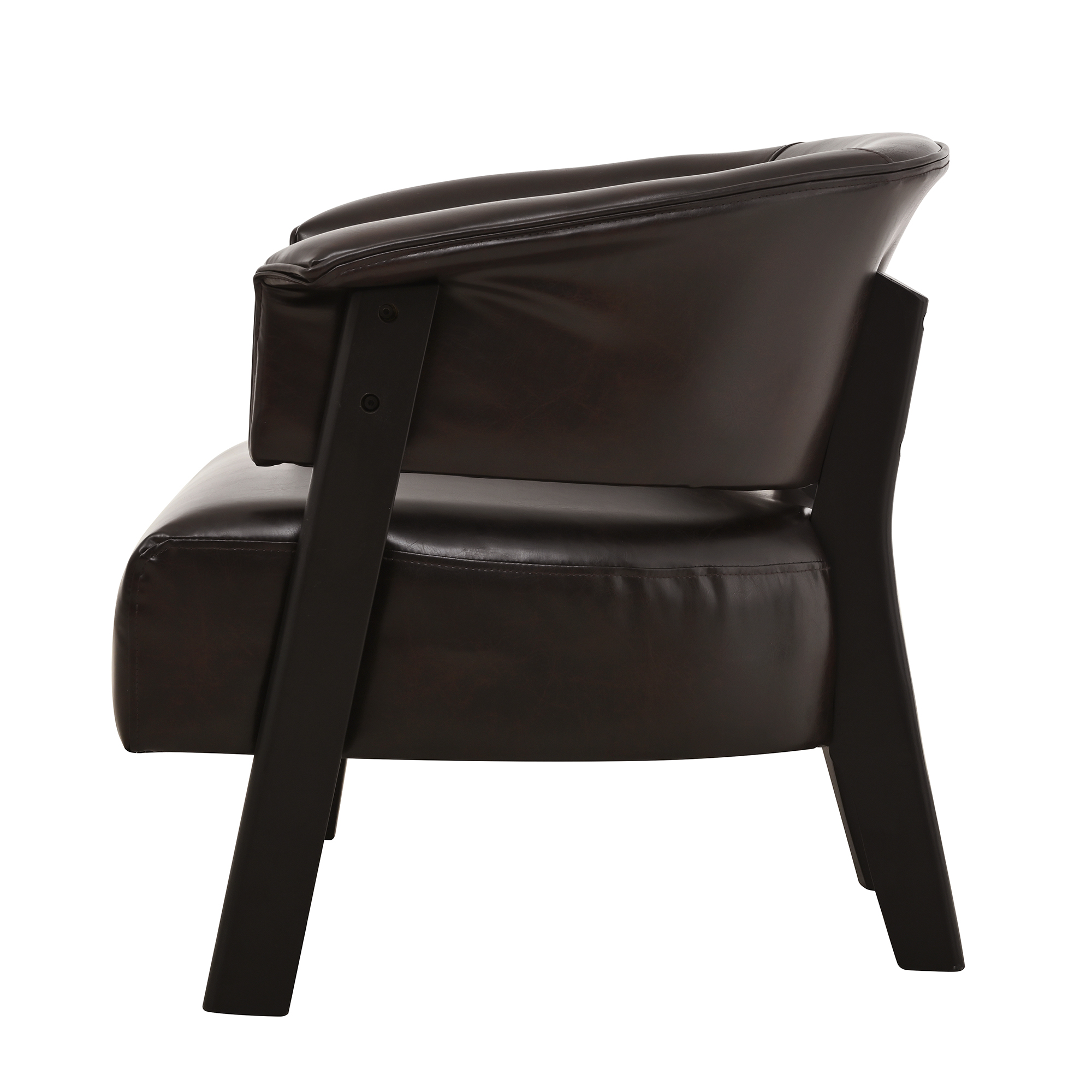 Faux Leather Wingback Accent Chair