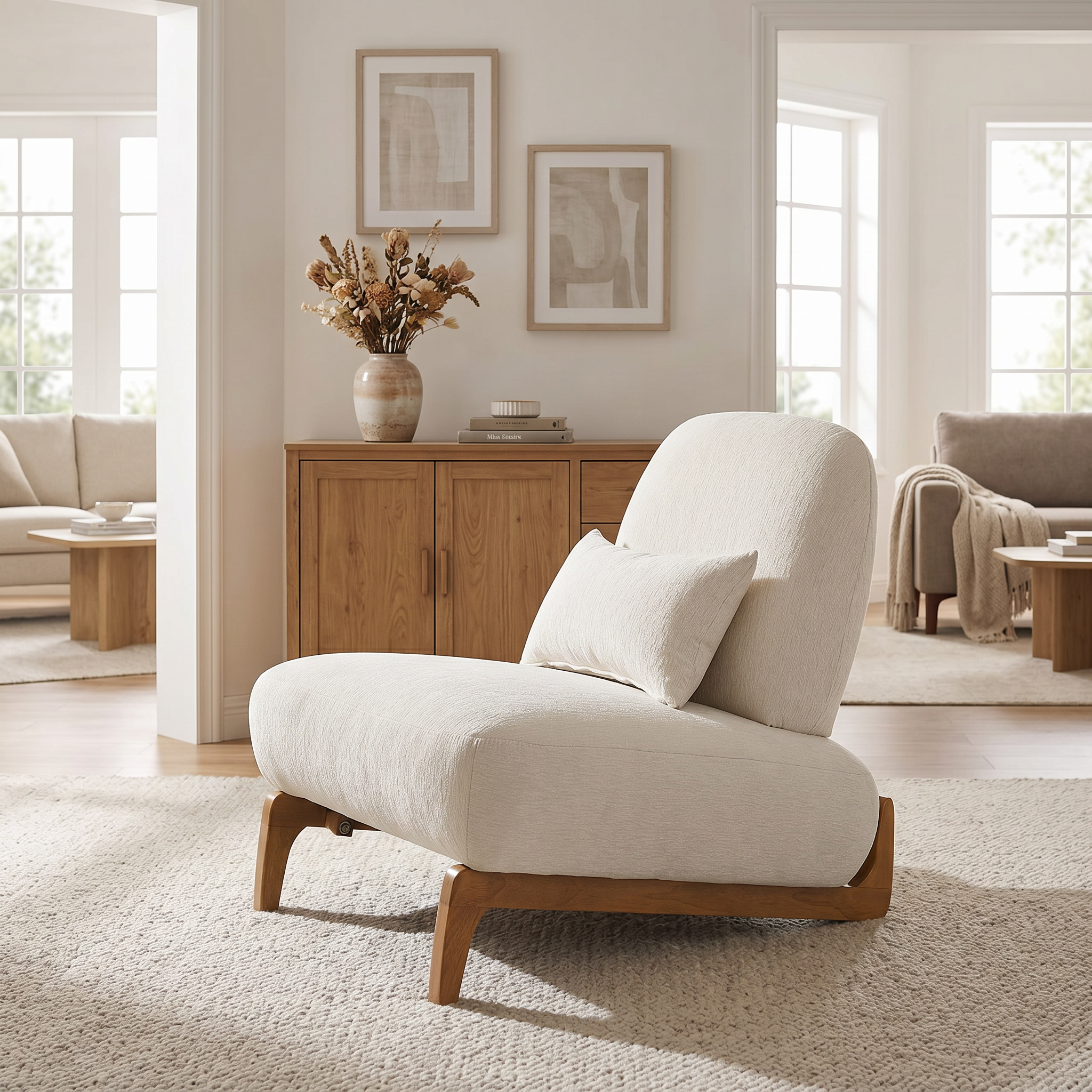 Linen Upholstered Slipper Chair, picture 5 of 5