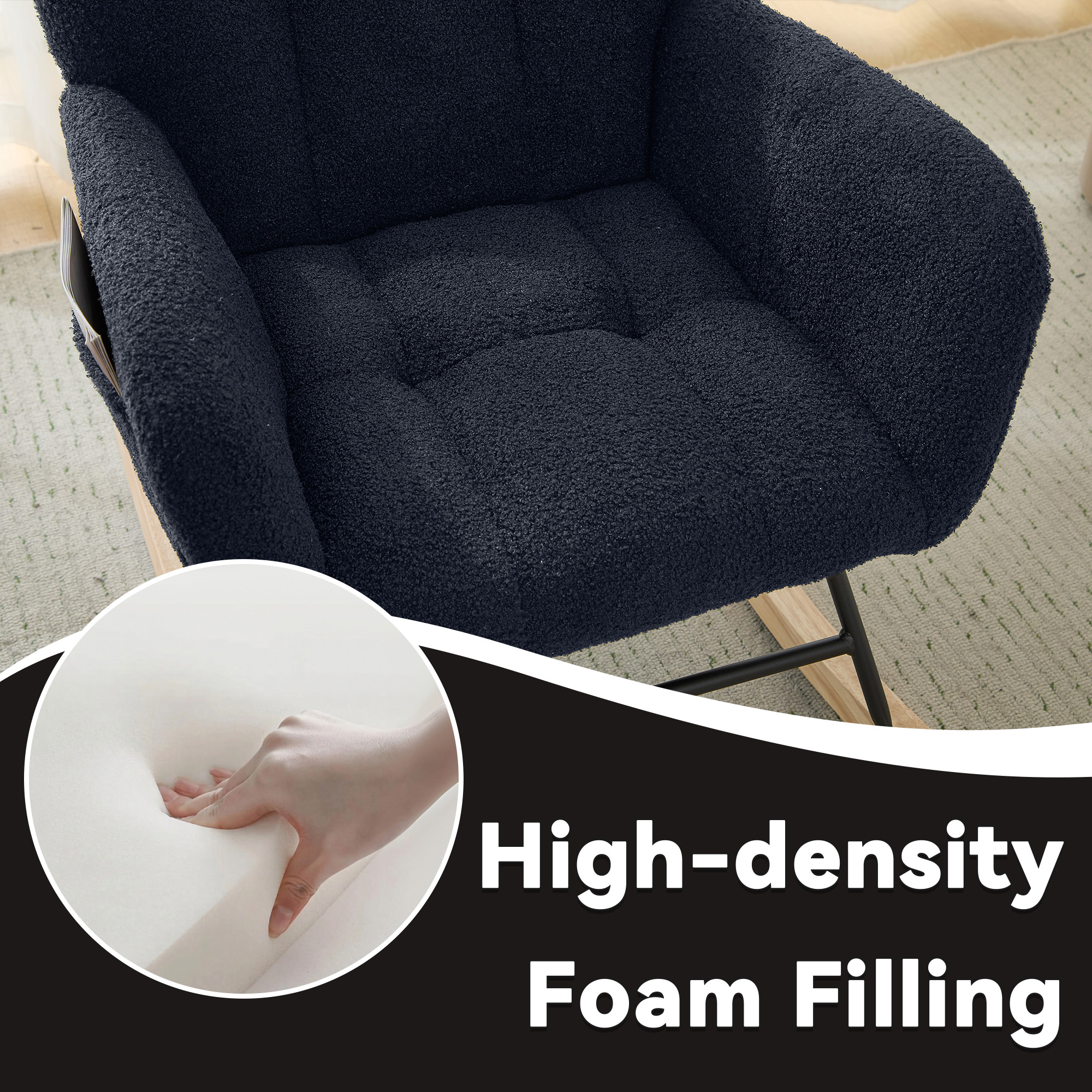 Teddy Fabric Glider Rocker, picture 4 of 5