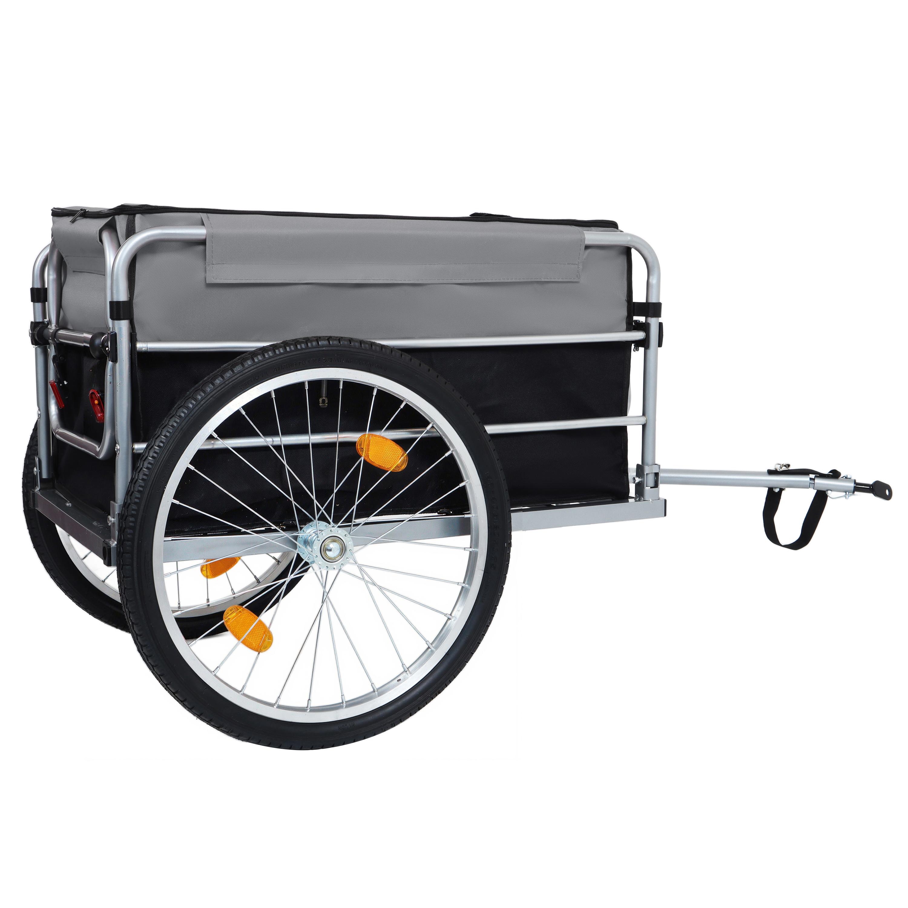 Bike Cargo Trailer, Aluminum Luggage Cart,Heavy Duty 220 lbs Bicycle Wagon Cart, 20" Whee,l Folding Groceries Hauler with Safe Hitch System, Removable Cover, Oxford Fabric for Cycling Travel — foto 13